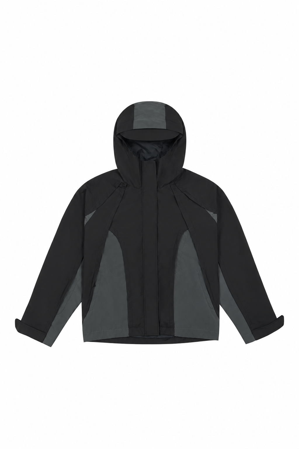 Black reptile rain jacket dry product view