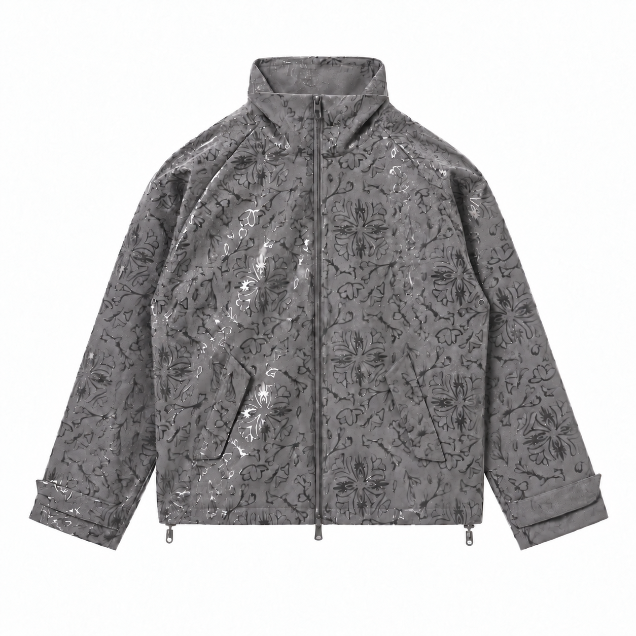 Stone grey Vanguard water-reactive rain jacket product view