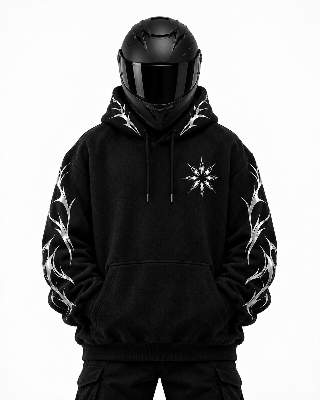 Night Bloom Reflective Hoodie front studio view