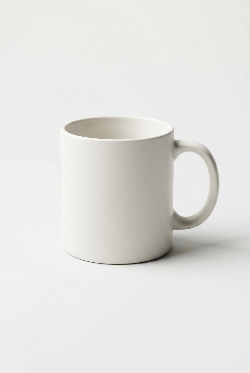 Soft ceramic mug in ivory color