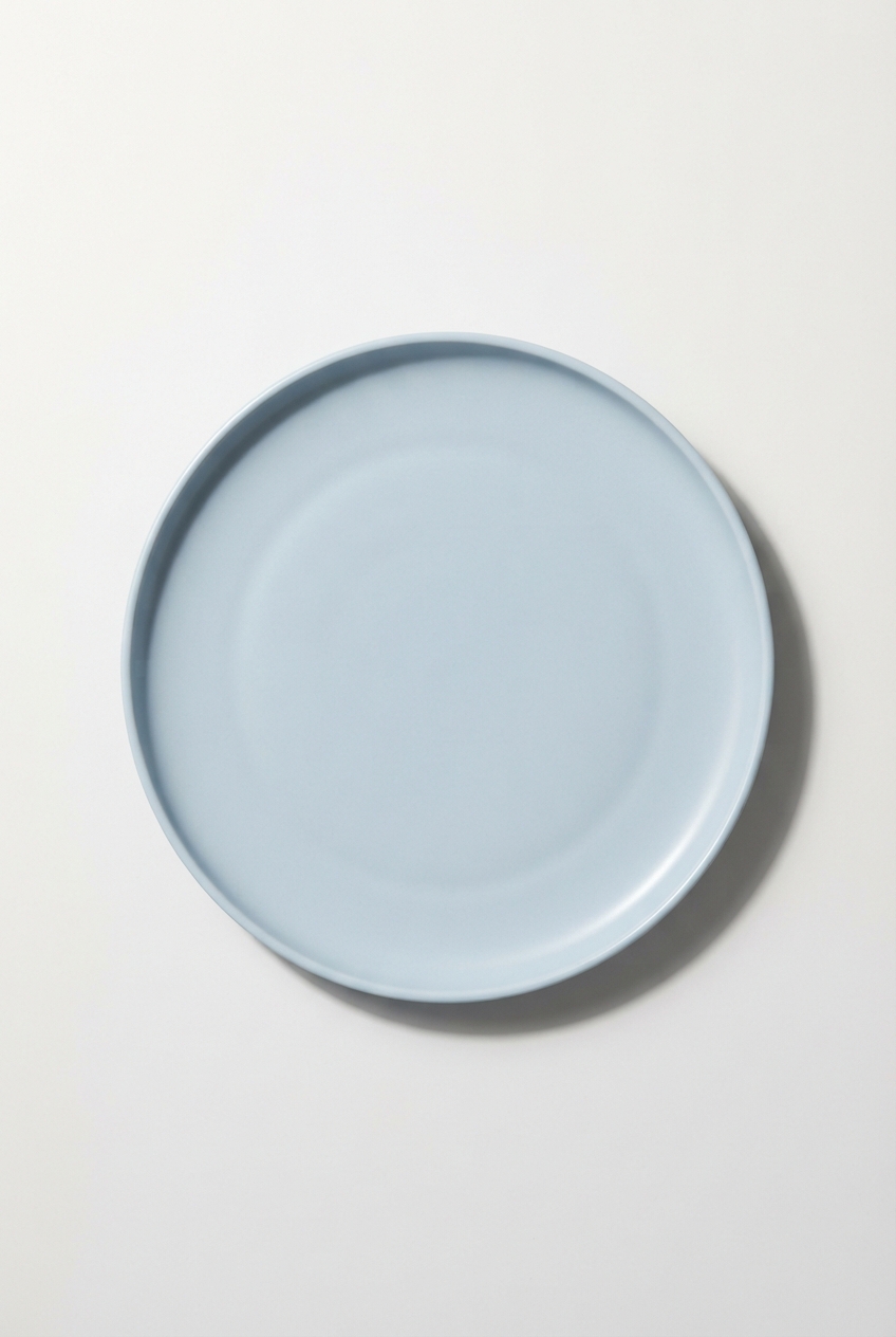 Soft ceramic dinner plate in lightblue color