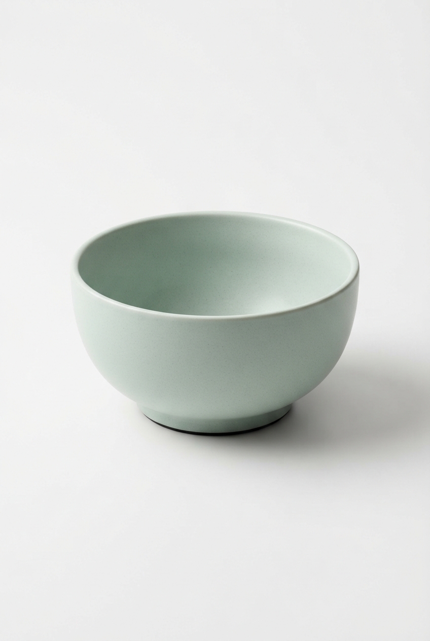 Soft ceramic rice bowl in mintcream color