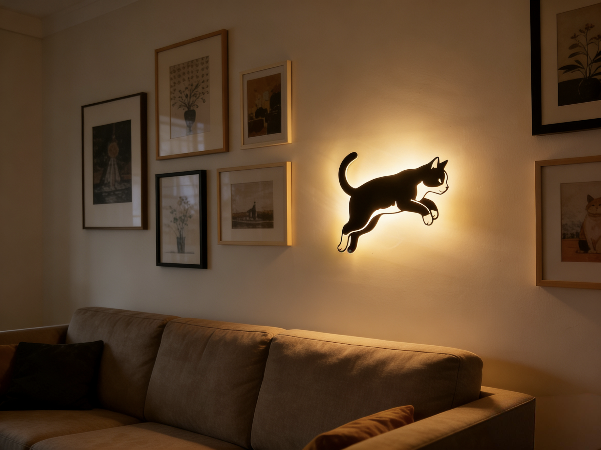 ✨ Svietiaca mačacia nástenná lampa | Jemné teplé svetlo pre útulný domov 🐱
