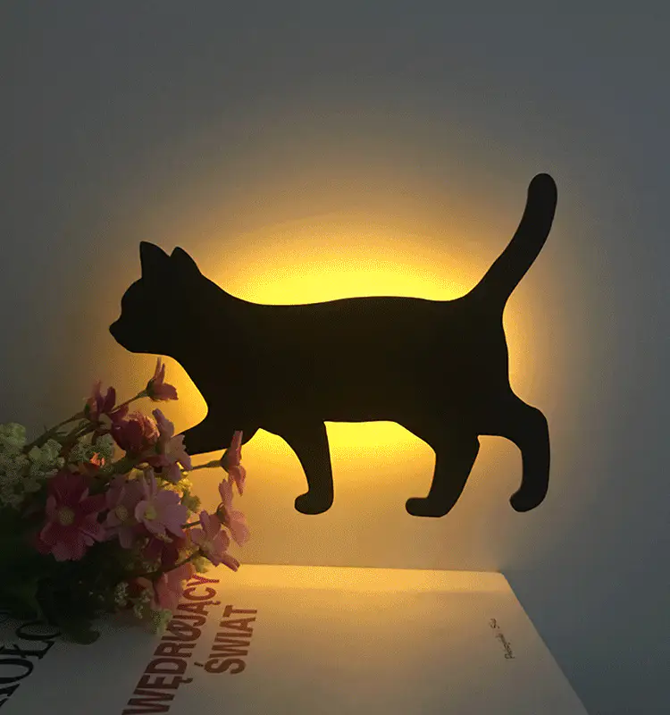 ✨ Svietiaca mačacia nástenná lampa | Jemné teplé svetlo pre útulný domov 🐱