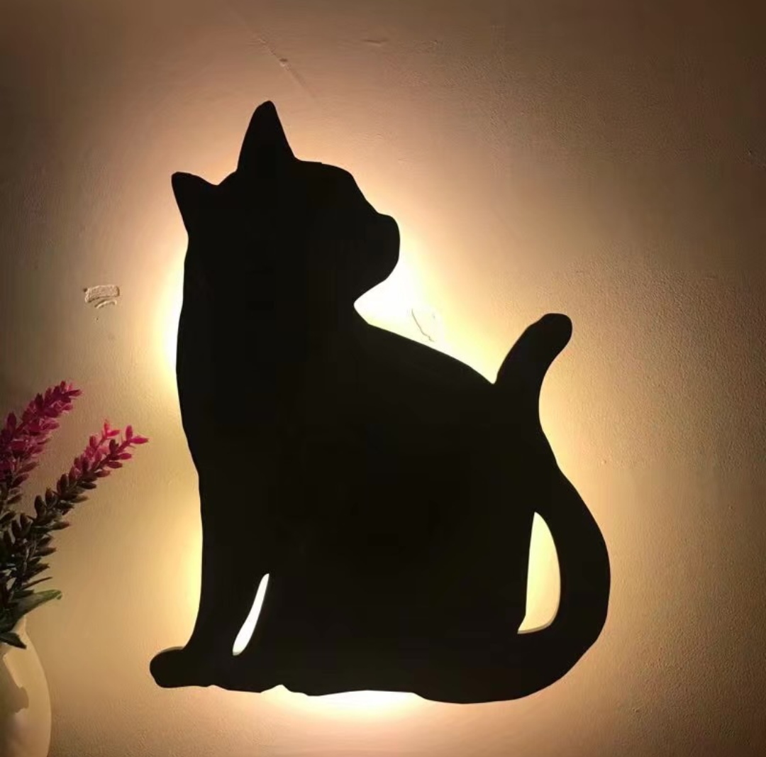 ✨ Svietiaca mačacia nástenná lampa | Jemné teplé svetlo pre útulný domov 🐱