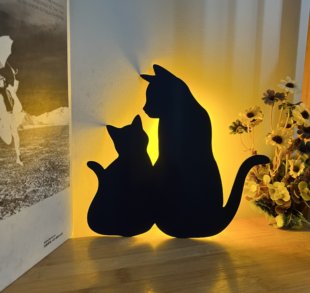 ✨ Svietiaca mačacia nástenná lampa | Jemné teplé svetlo pre útulný domov 🐱