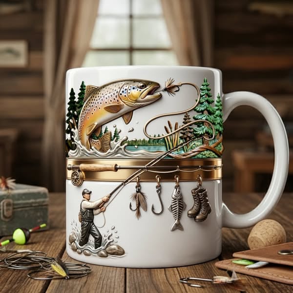 🔥Ostatni dzień zniżki 49%🎣Kubek na kawę Hooked on Fishing
