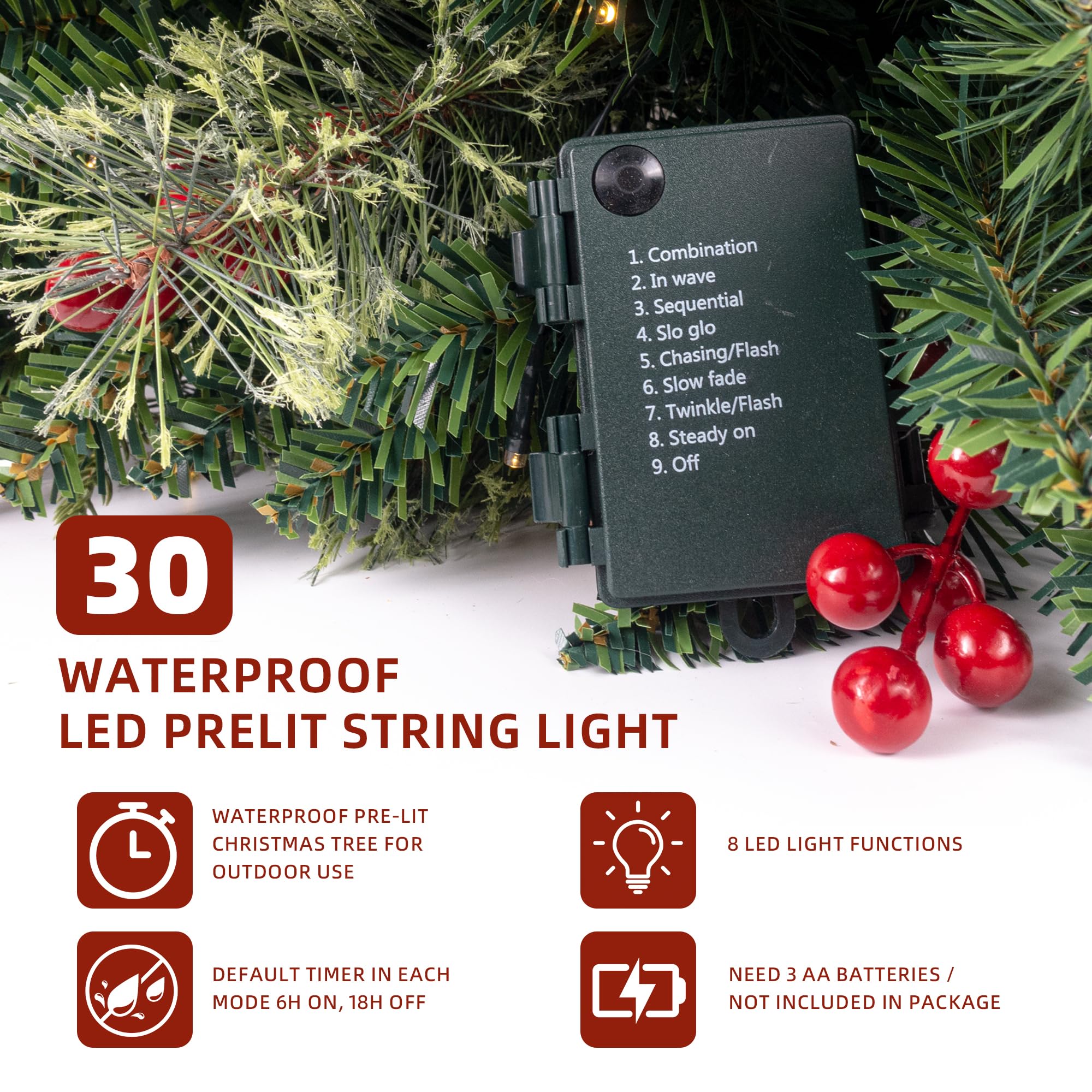 🎄Christmas Hot Sale🔥Pre-lit Artificial Christmas Tree Urn Filler💐