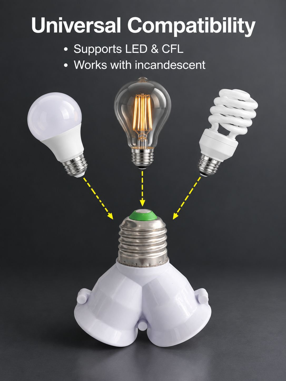 Extended light socket converter for LED bulbs and home lighting upgrades