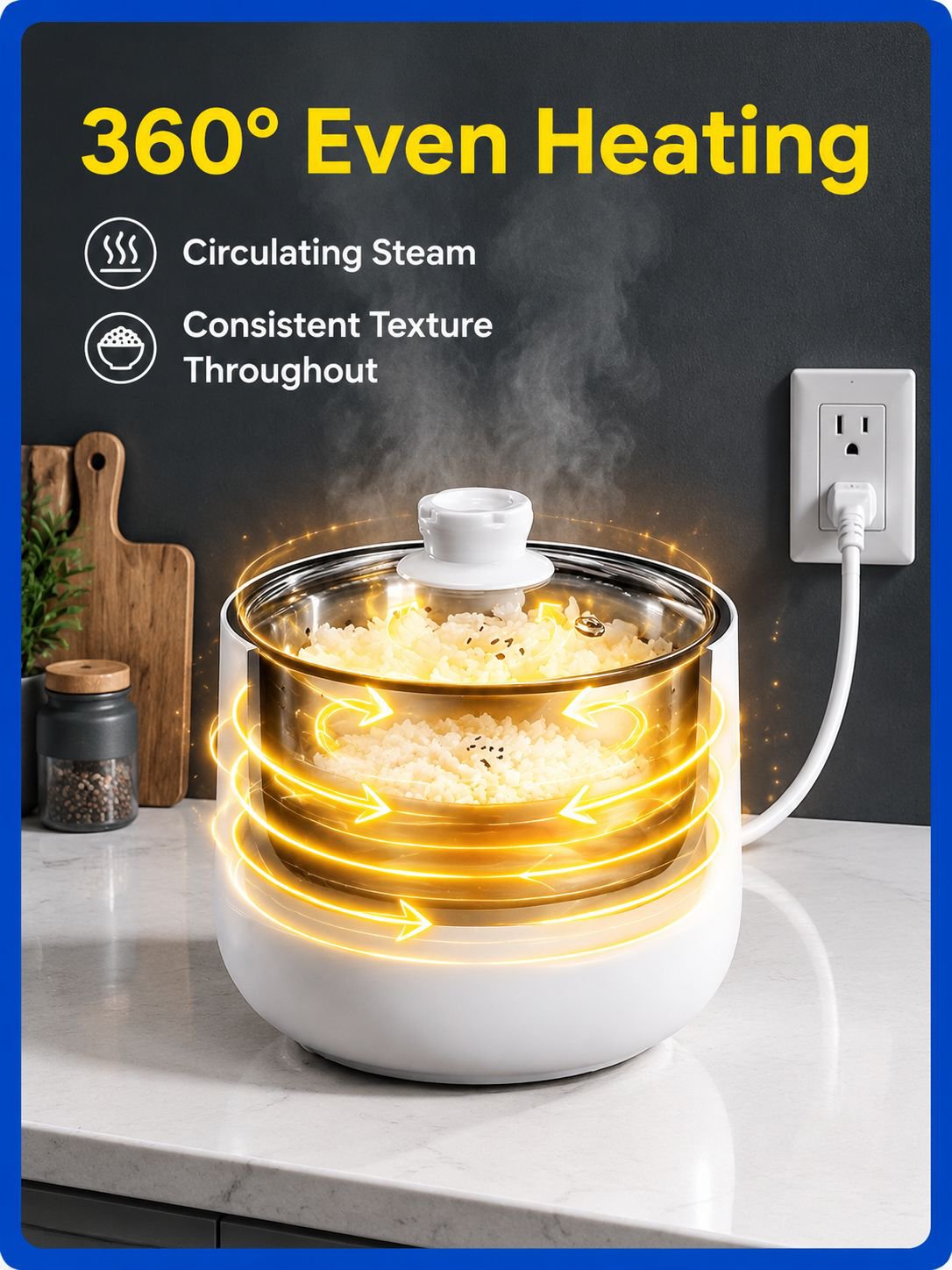 Mini rice cooker designed for small kitchens and apartments