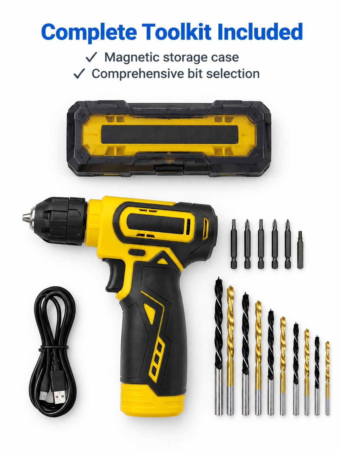 User-friendly electric screwdriver with quick-change bit system