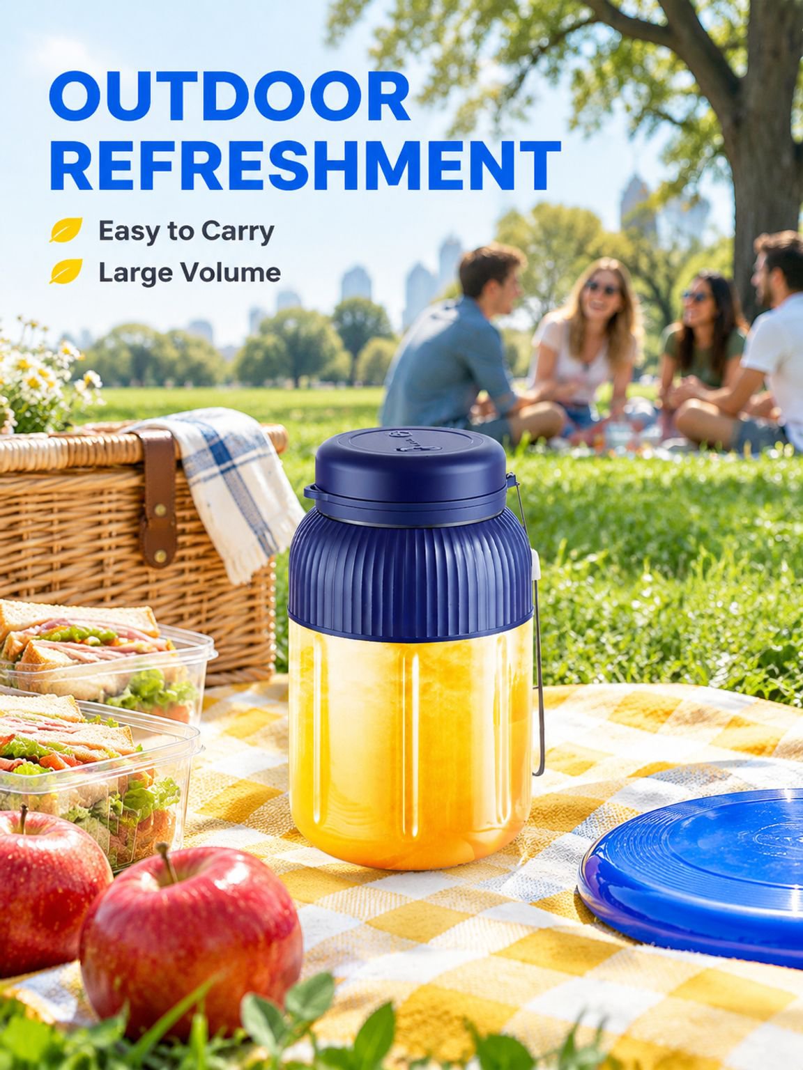 Portable mini blender with modern design for home and outdoor activities