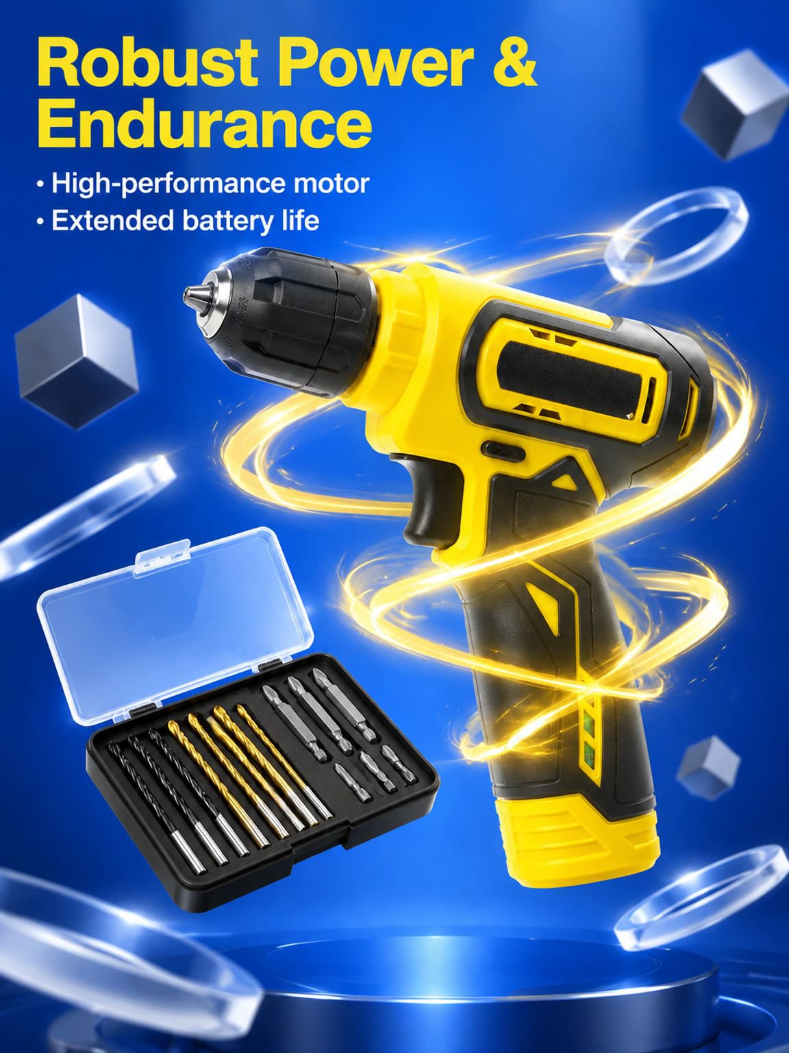 Household Multifunctional Rechargeable Electric Screwdriver Kit with attachments
