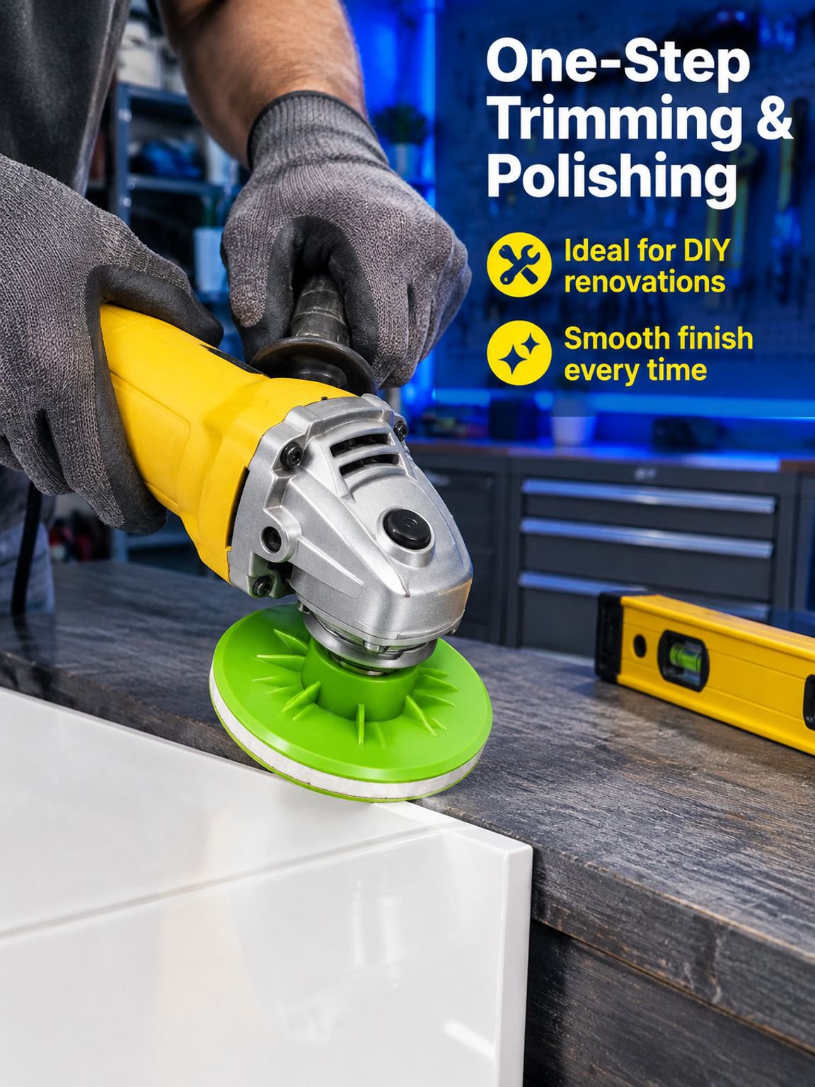 Durable tile finishing disc for DIY and professional use