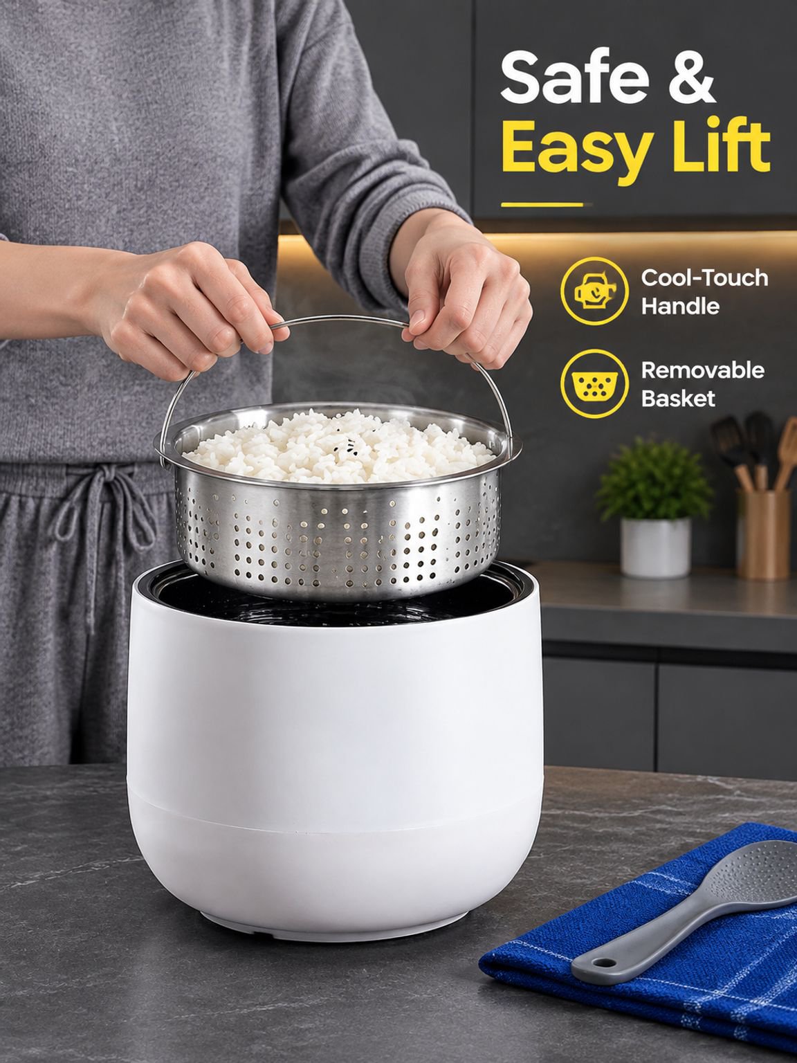 Healthy cooking appliance for nutritious rice preparation