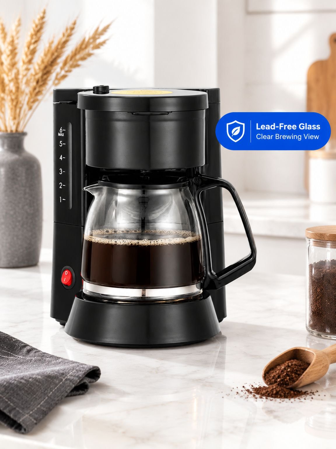 Automatic coffee brewing machine for family and office use
