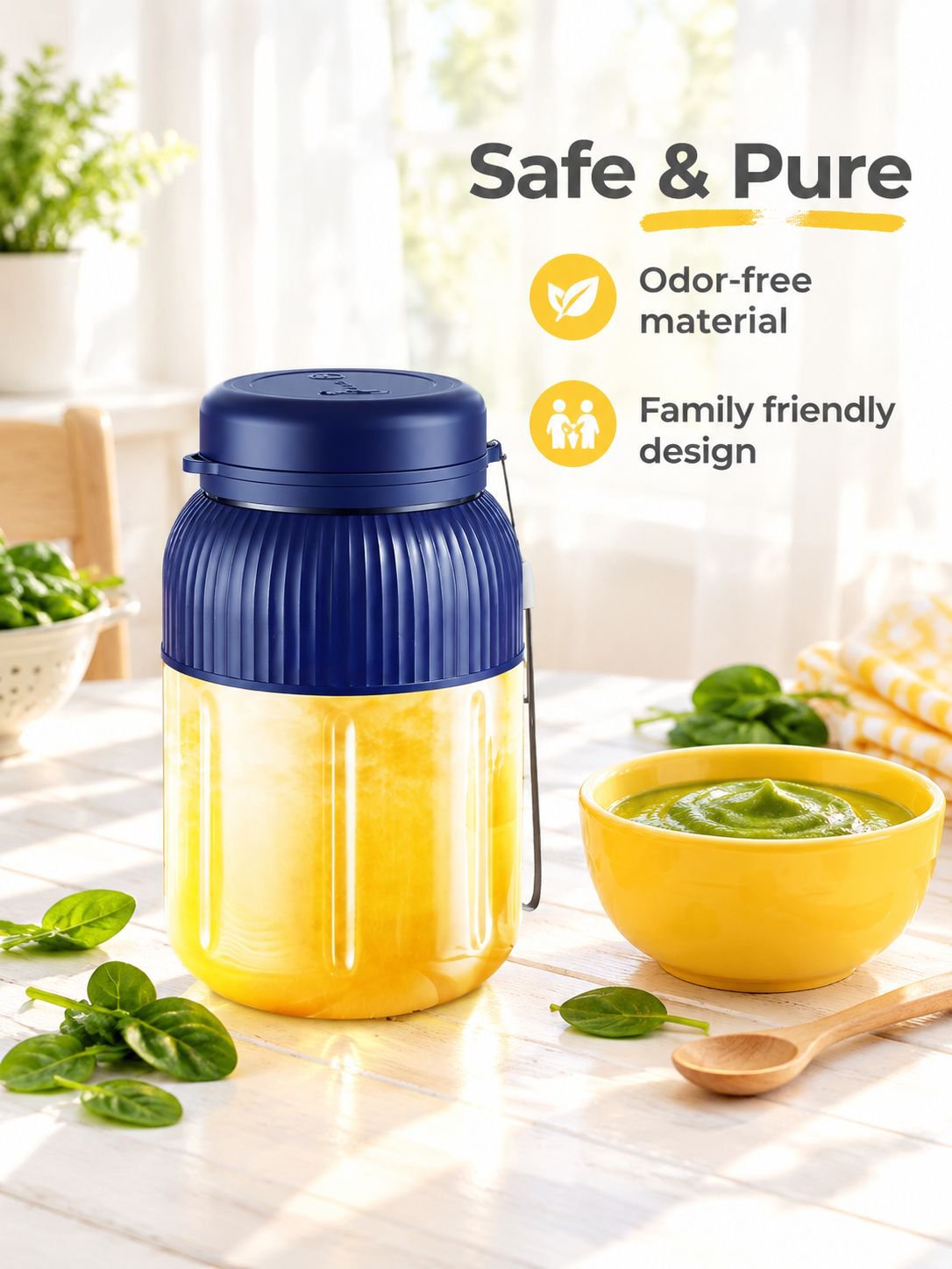 Portable fruit juice maker creating healthy drinks and smoothies