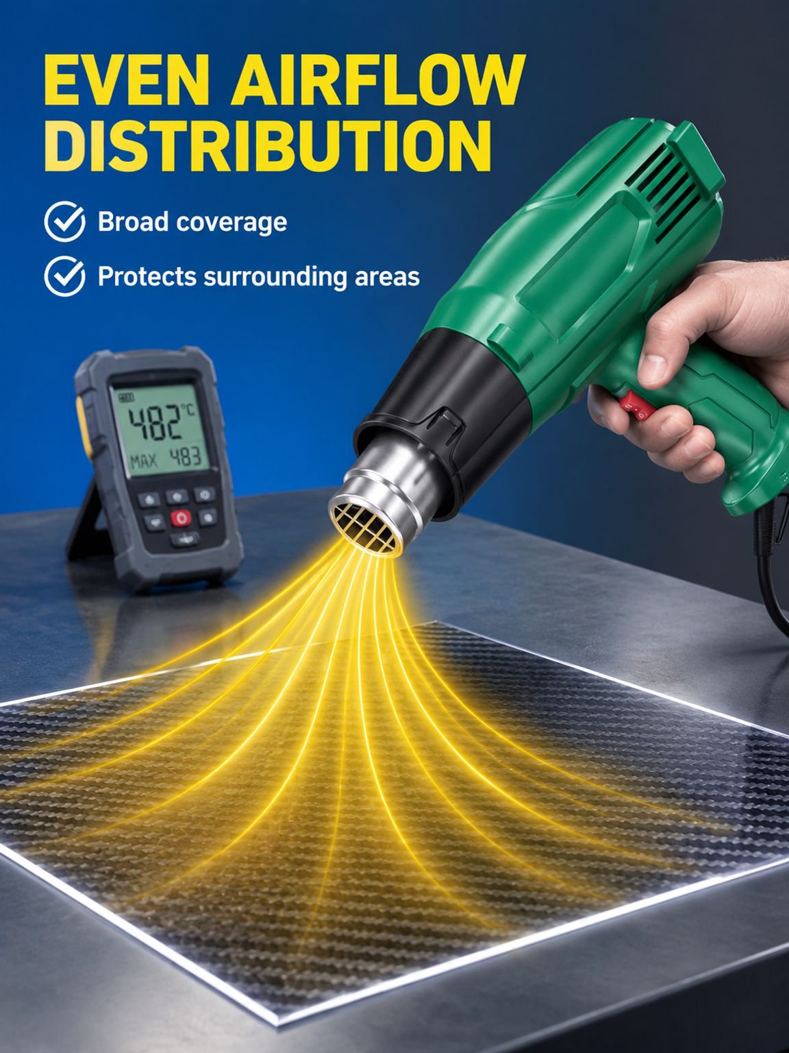 Durable and compact Portable Industrial Heat Gun Blower in action