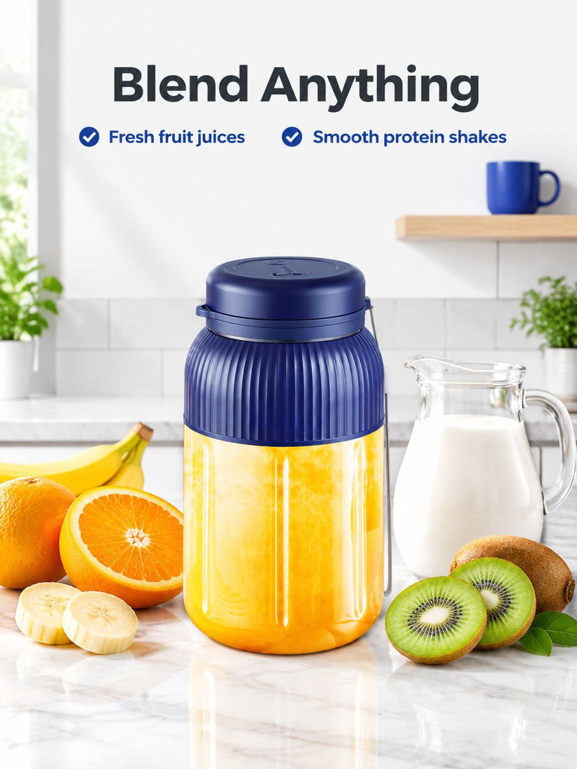 Cordless portable juicer cup for travel office and outdoor use