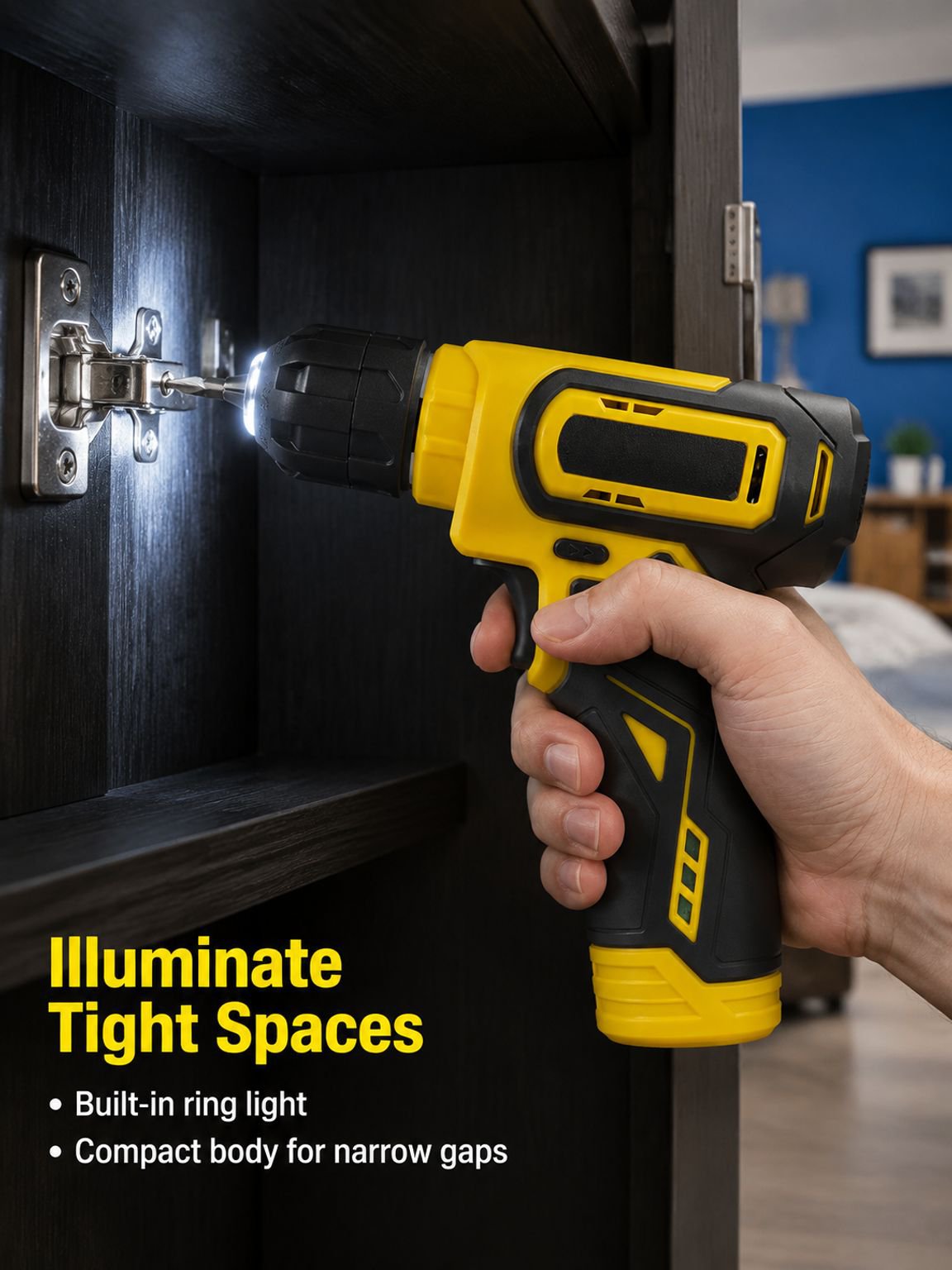 Versatile electric screwdriver for repairing and assembling furniture