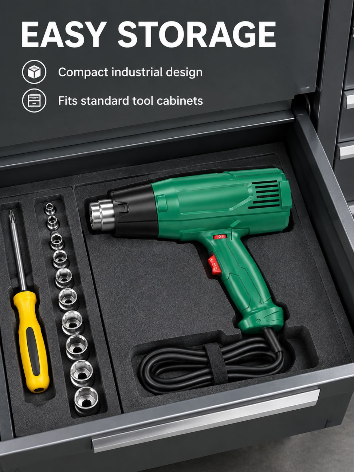 Portable Industrial Heat Gun Blower highlighting its versatile performance features