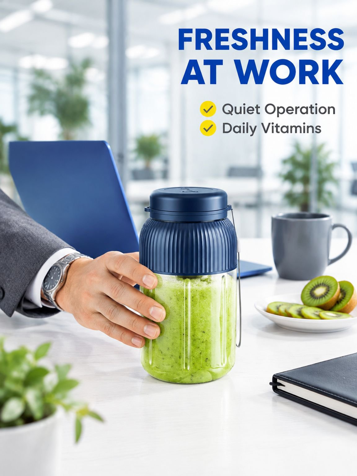 Rechargeable personal blender cup for fruits vegetables and shakes