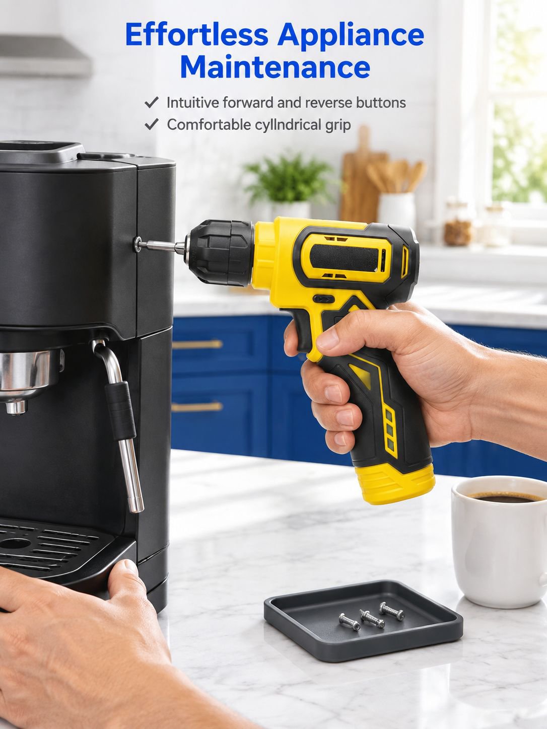 Professional-grade cordless screwdriver kit with LED light