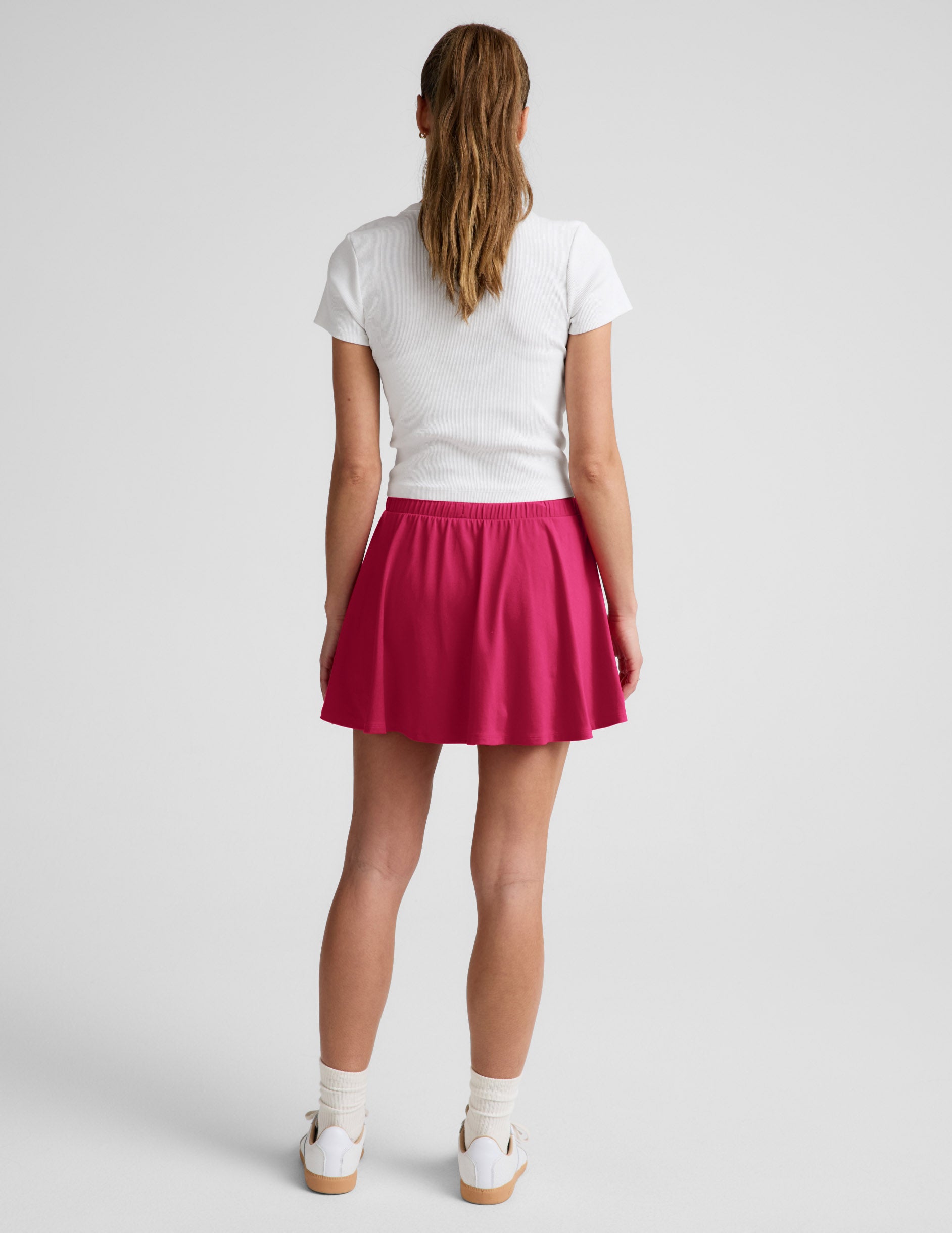 Sport Active Drawcord Mini Skirt - Berry Red