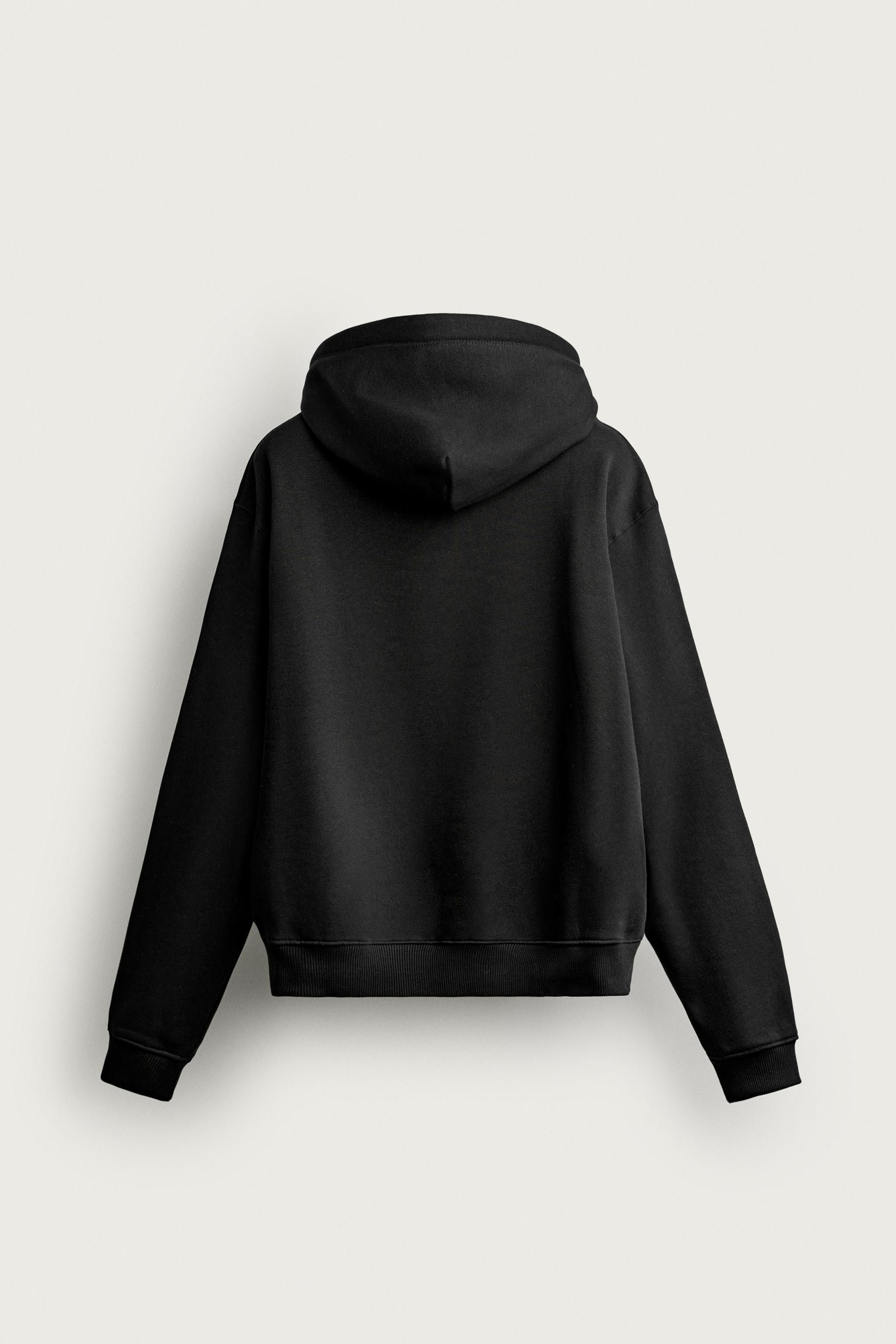 BASIC RELAXED-FIT HOODIE - Black