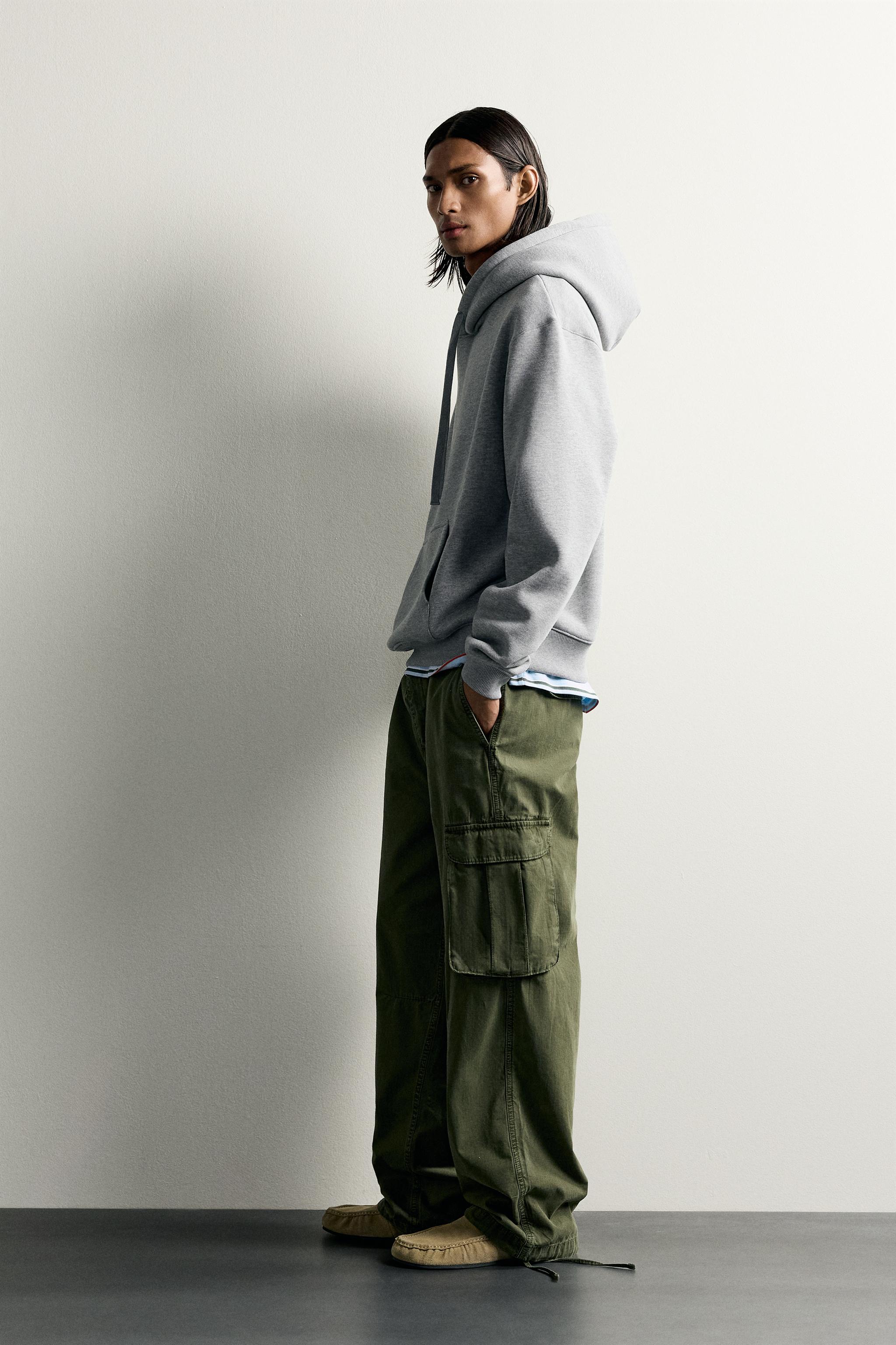 BASIC RELAXED-FIT HOODIE - Gray marl