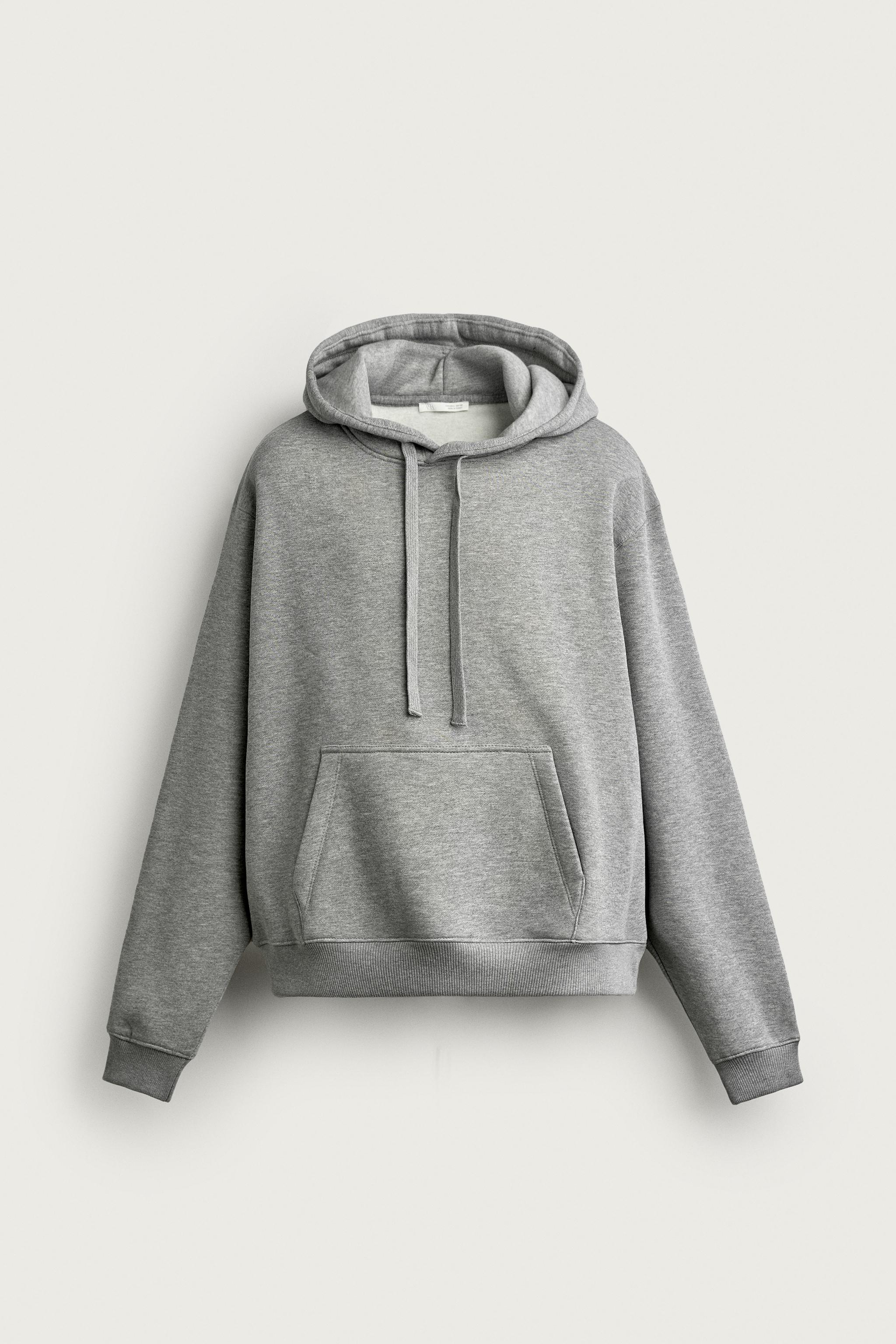 BASIC RELAXED-FIT HOODIE - Gray marl
