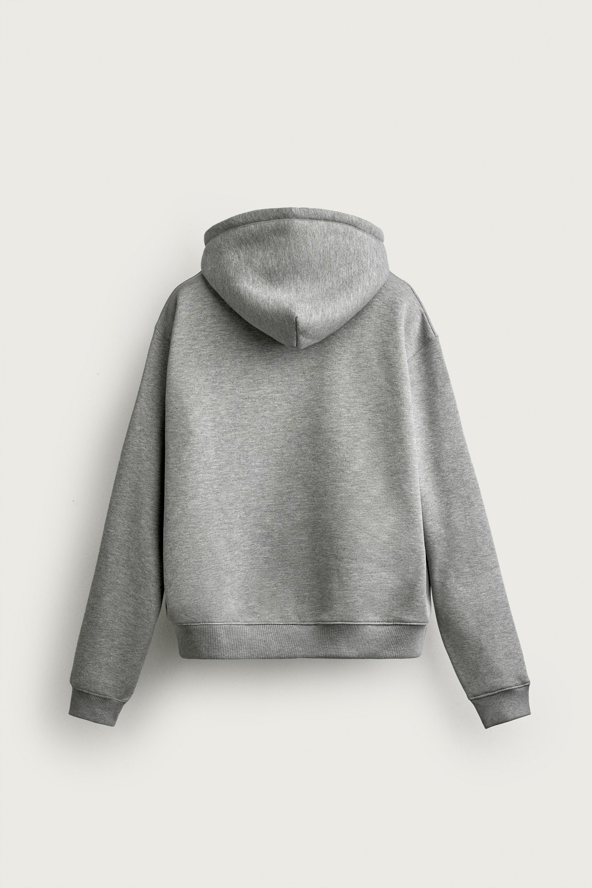 BASIC RELAXED-FIT HOODIE - Gray marl