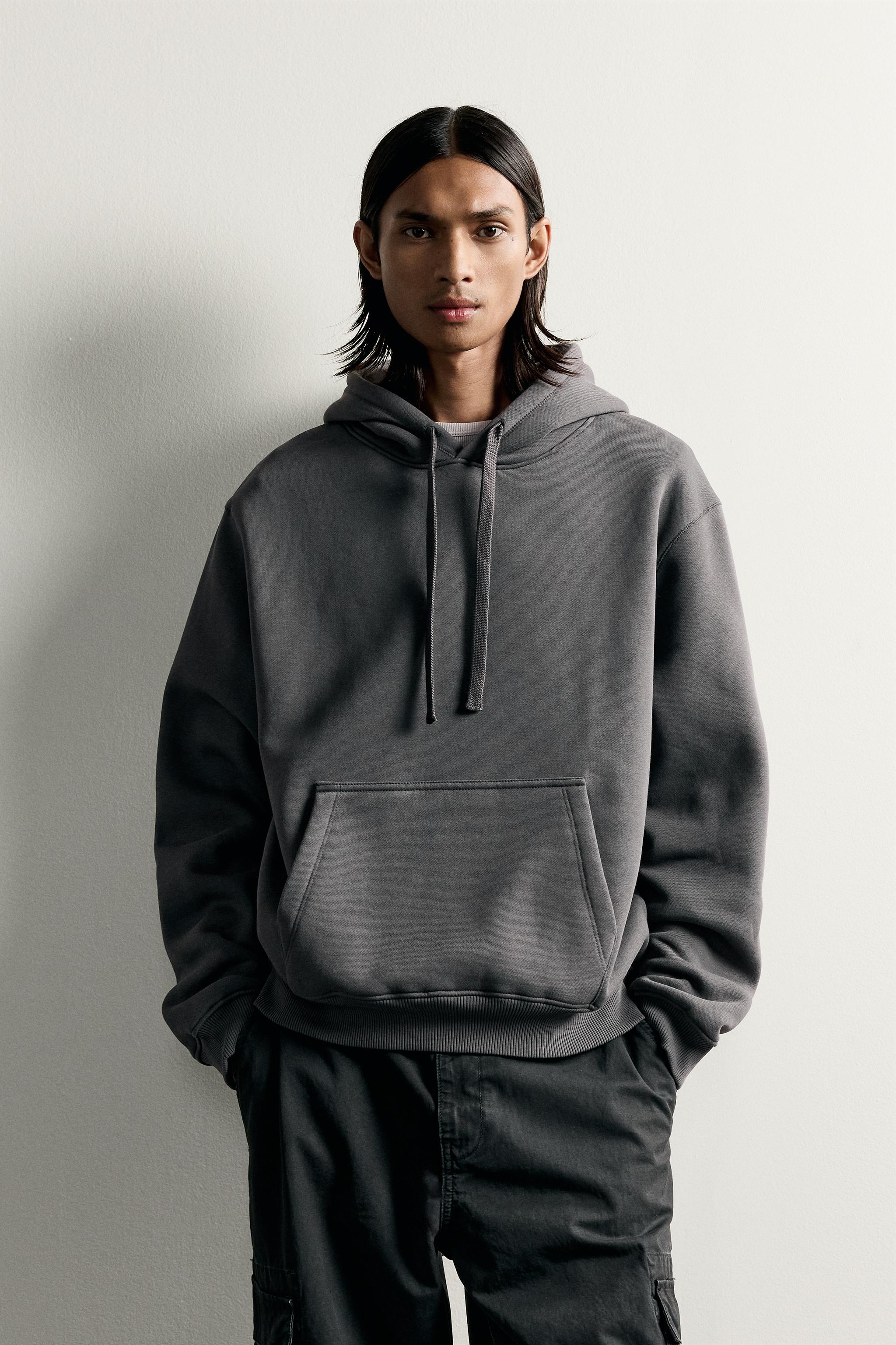 BASIC RELAXED-FIT HOODIE - Dark anthracite