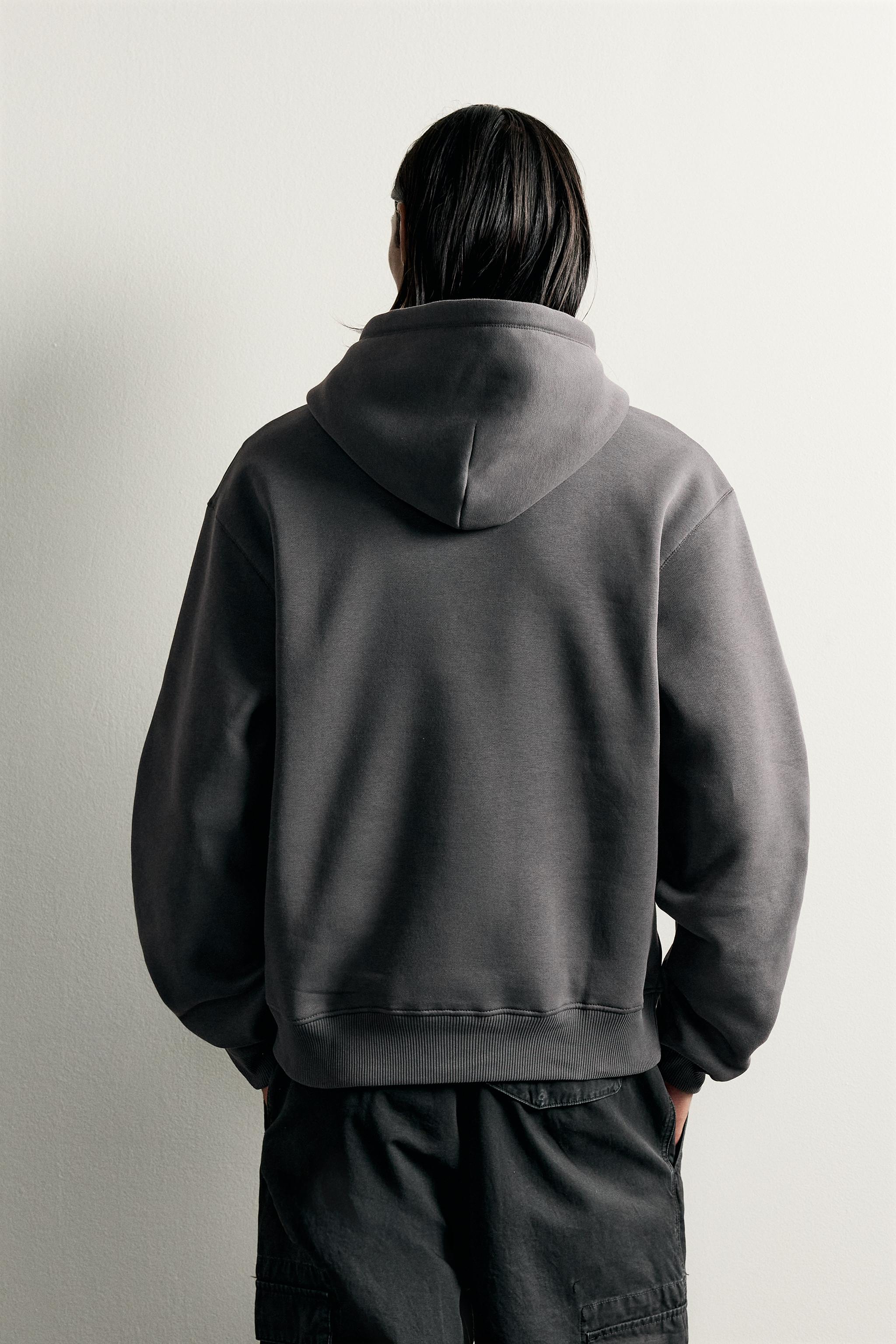 BASIC RELAXED-FIT HOODIE - Dark anthracite