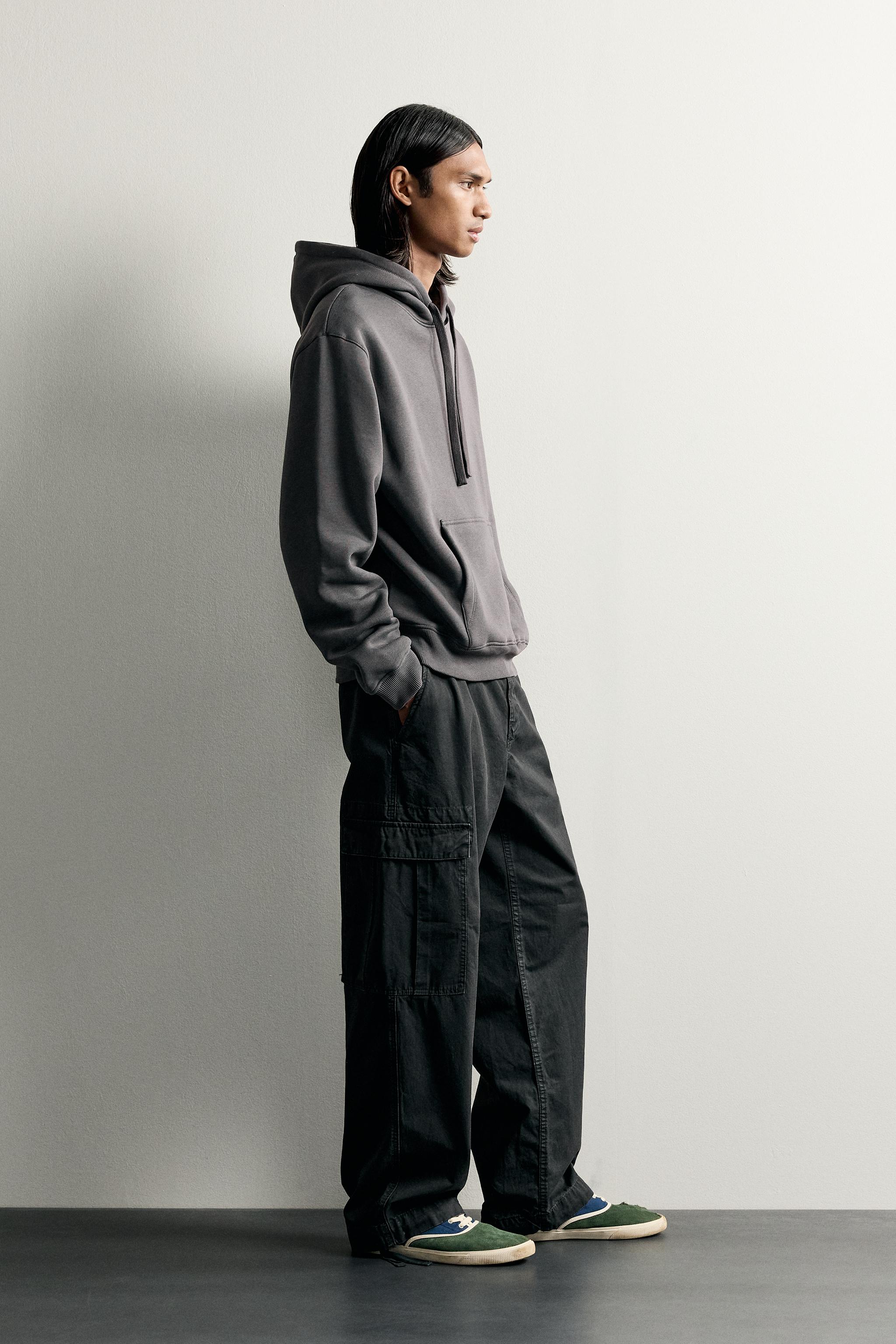 BASIC RELAXED-FIT HOODIE - Dark anthracite