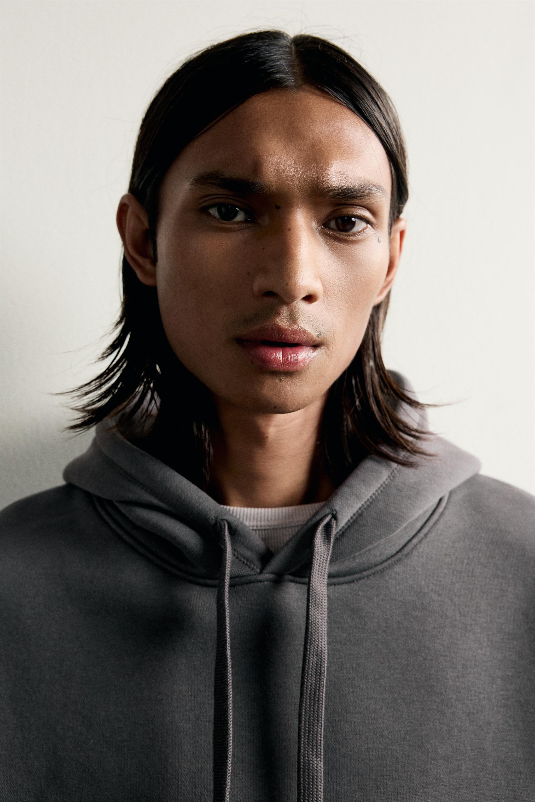 BASIC RELAXED-FIT HOODIE - Dark anthracite