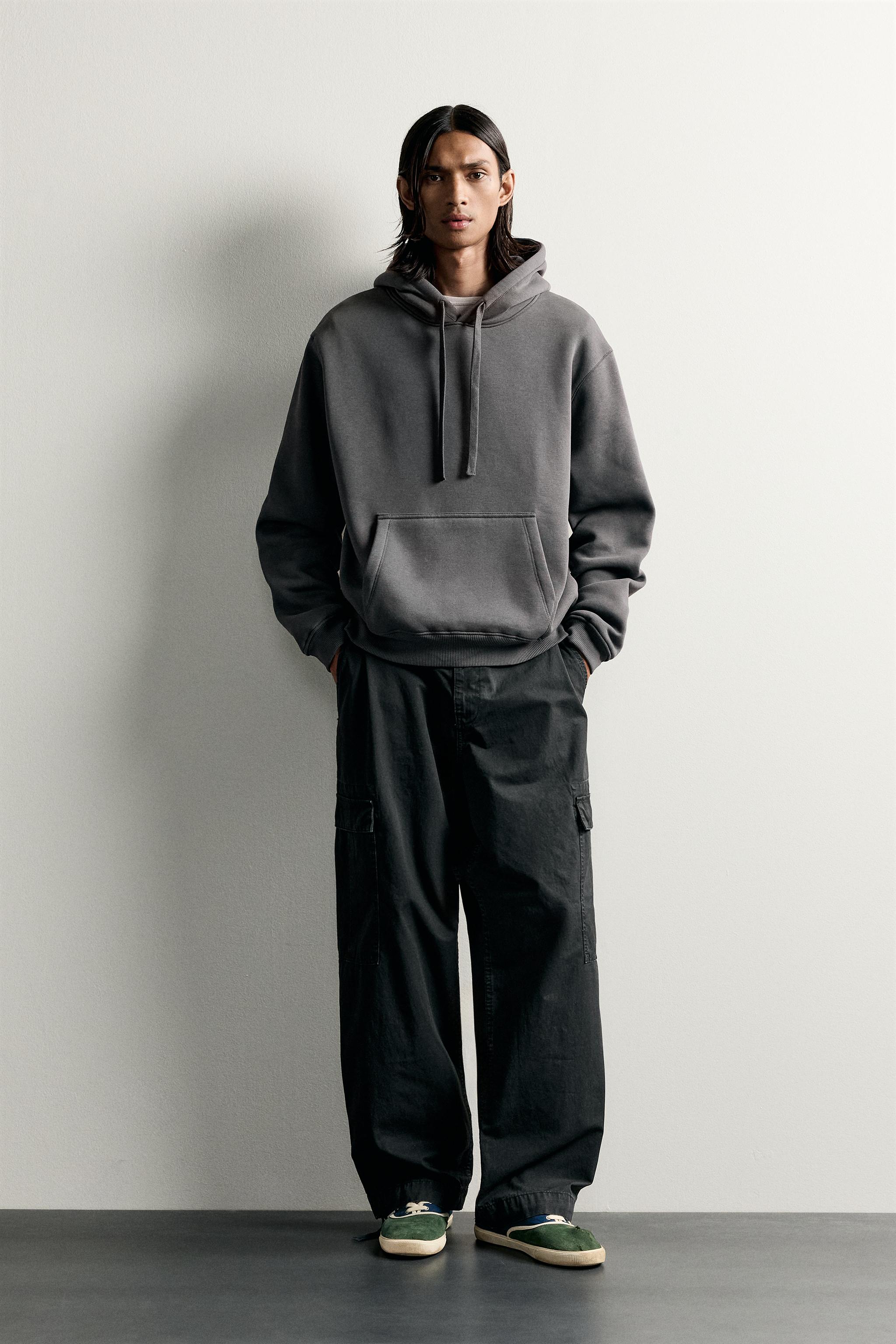 BASIC RELAXED-FIT HOODIE - Dark anthracite
