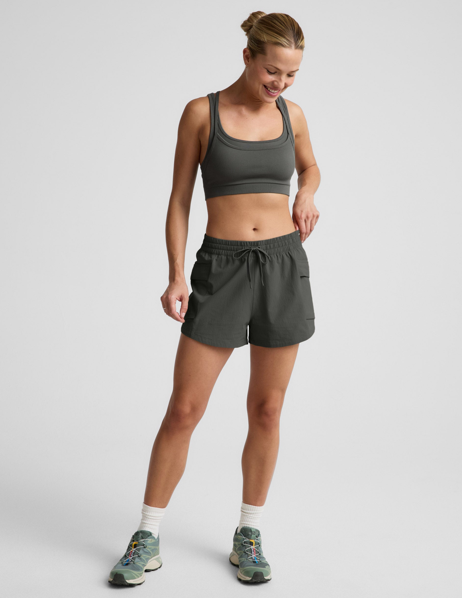 Seamless Moves Layered Bra - Slate Green