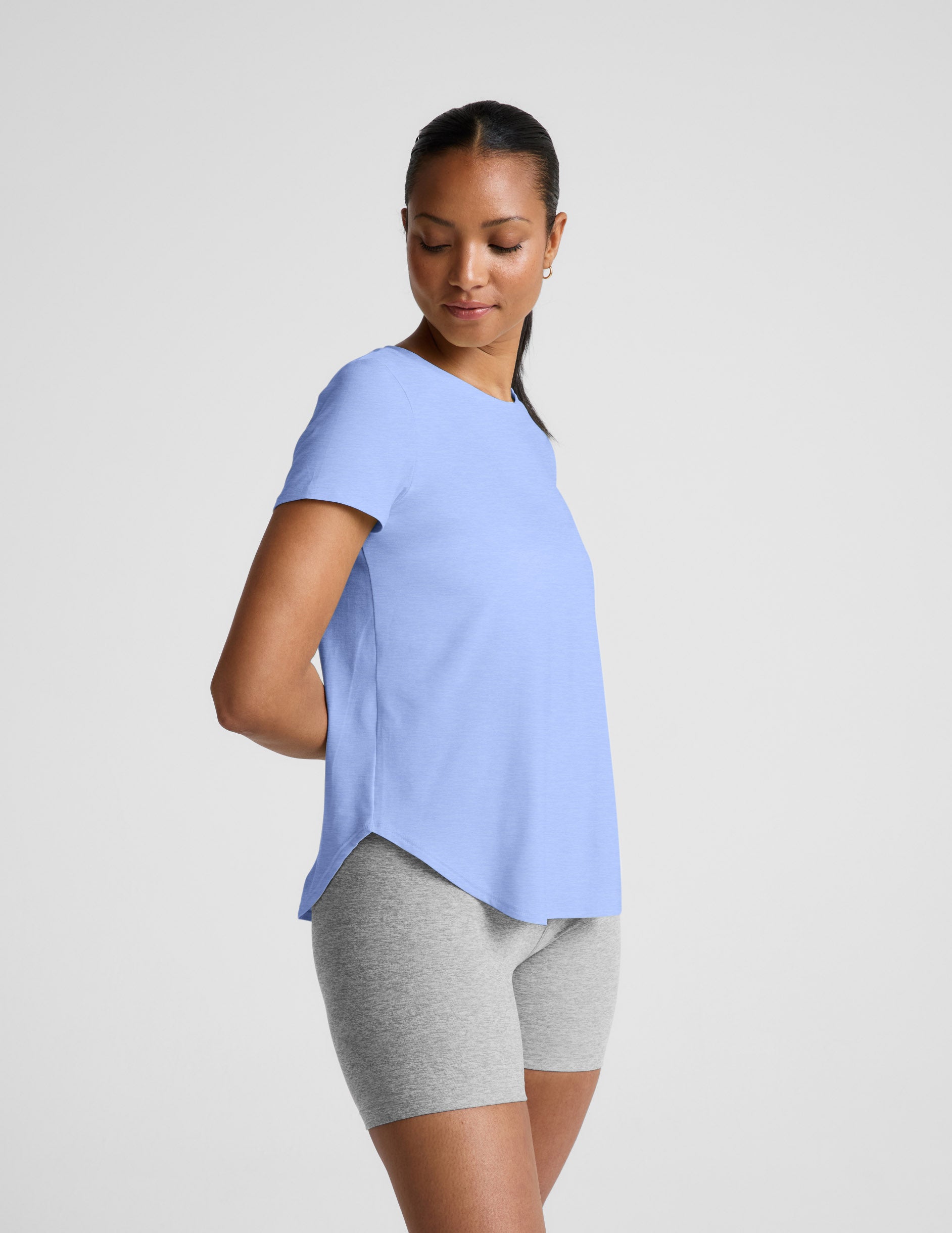 Featherweight On The Down Low Tee - Pastel Periwinkle Heather