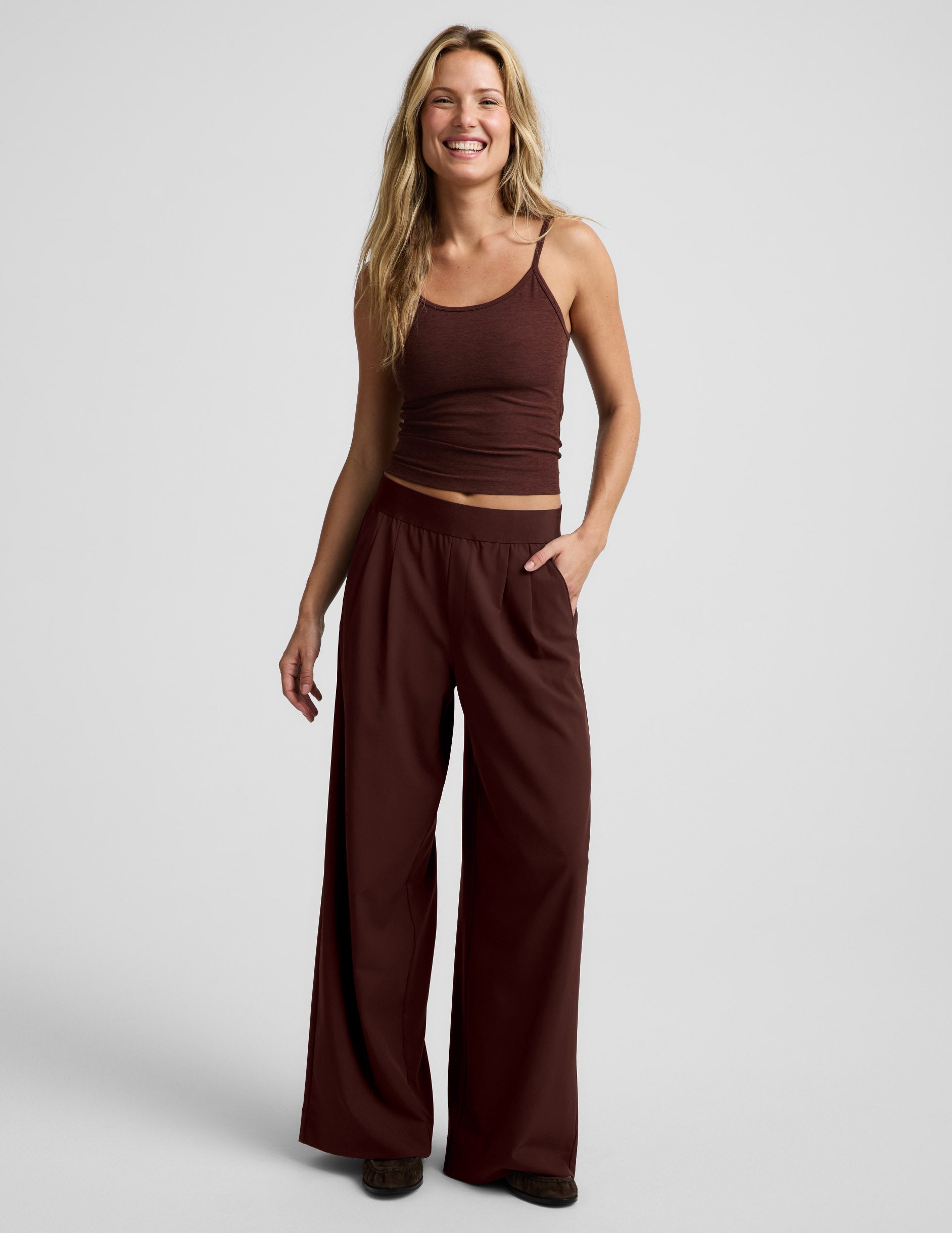 Elasticated Wide Leg Pant 29" - Iced Mocha