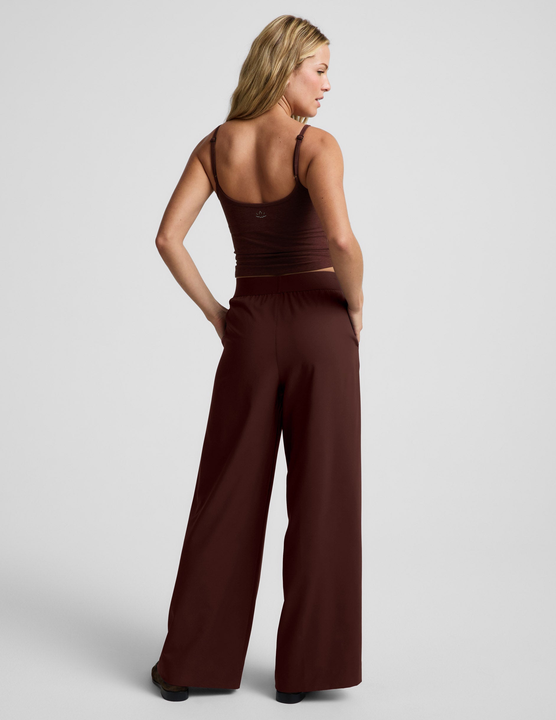 Elasticated Wide Leg Pant 29" - Iced Mocha