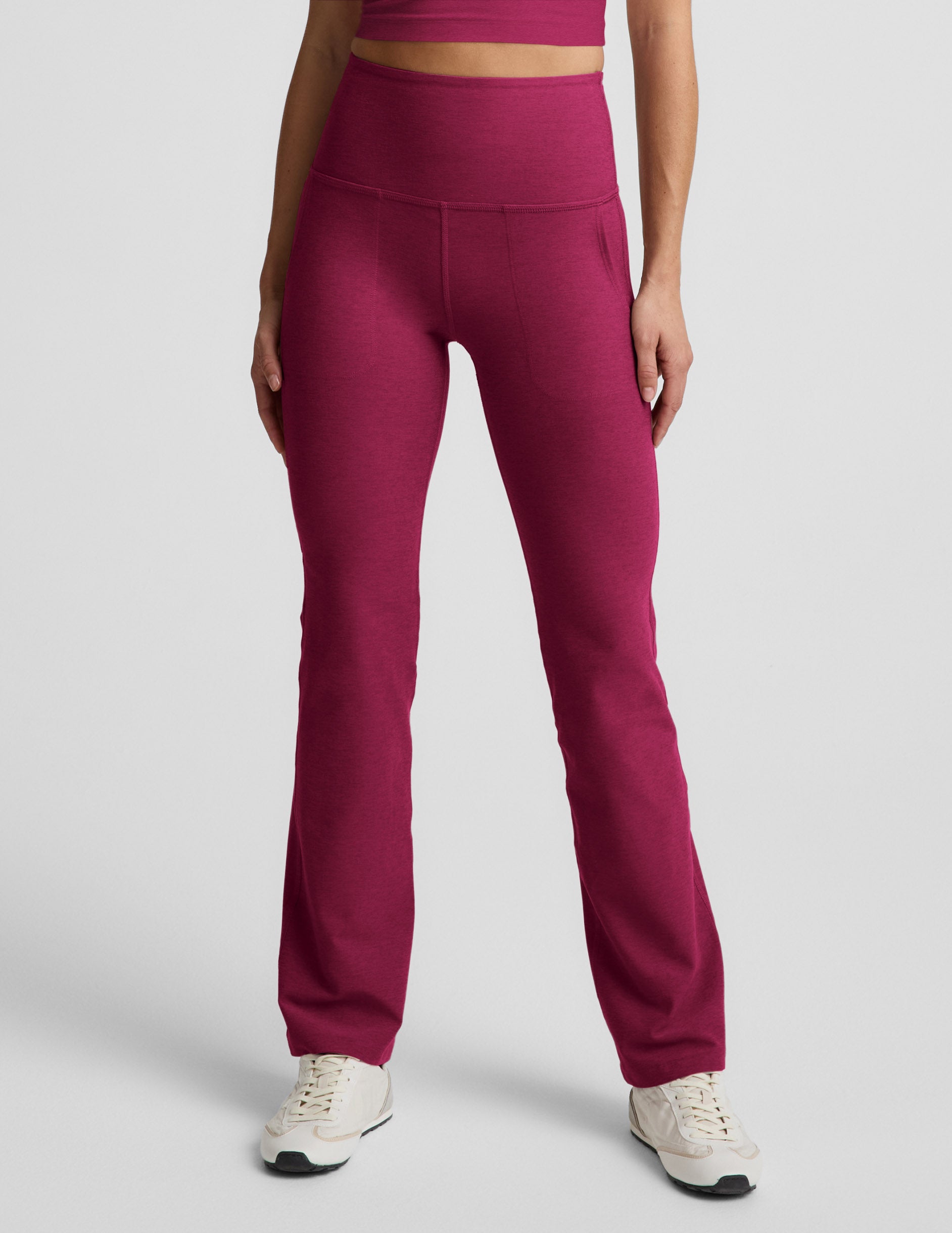 Spacedye™ High Waisted Practice Pocket Bootcut Pant 31" - Sangria Heather