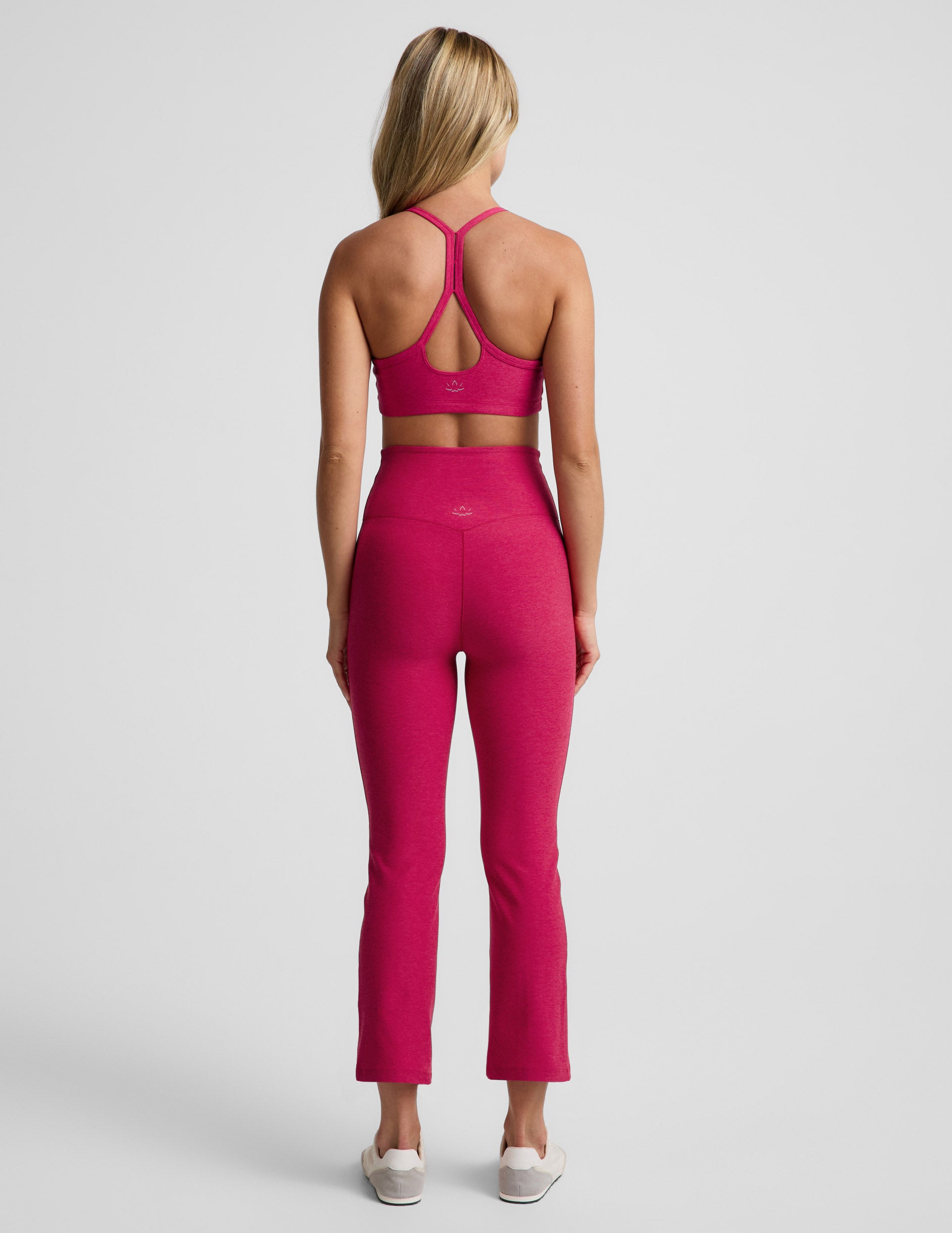 Spacedye™ Pintuck Kick Flare High Waisted Pant - Berry Red Heather
