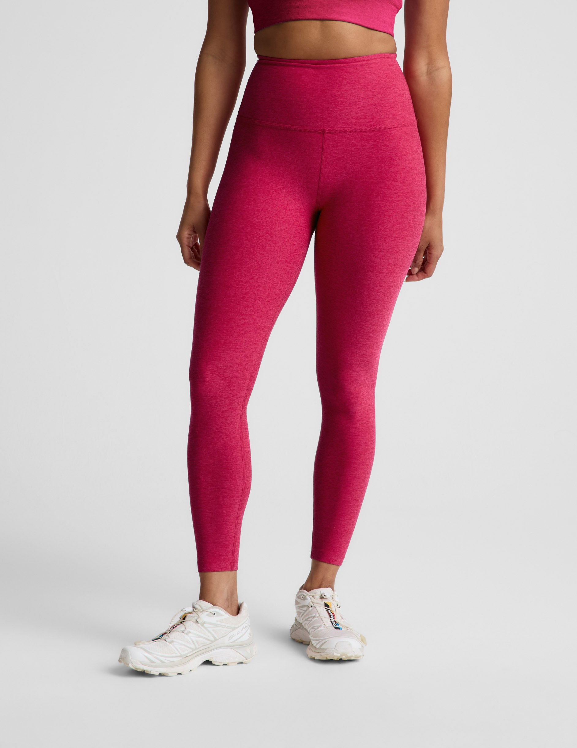 Spacedye™ Caught In The Midi High Waisted Legging - Berry Red Heather