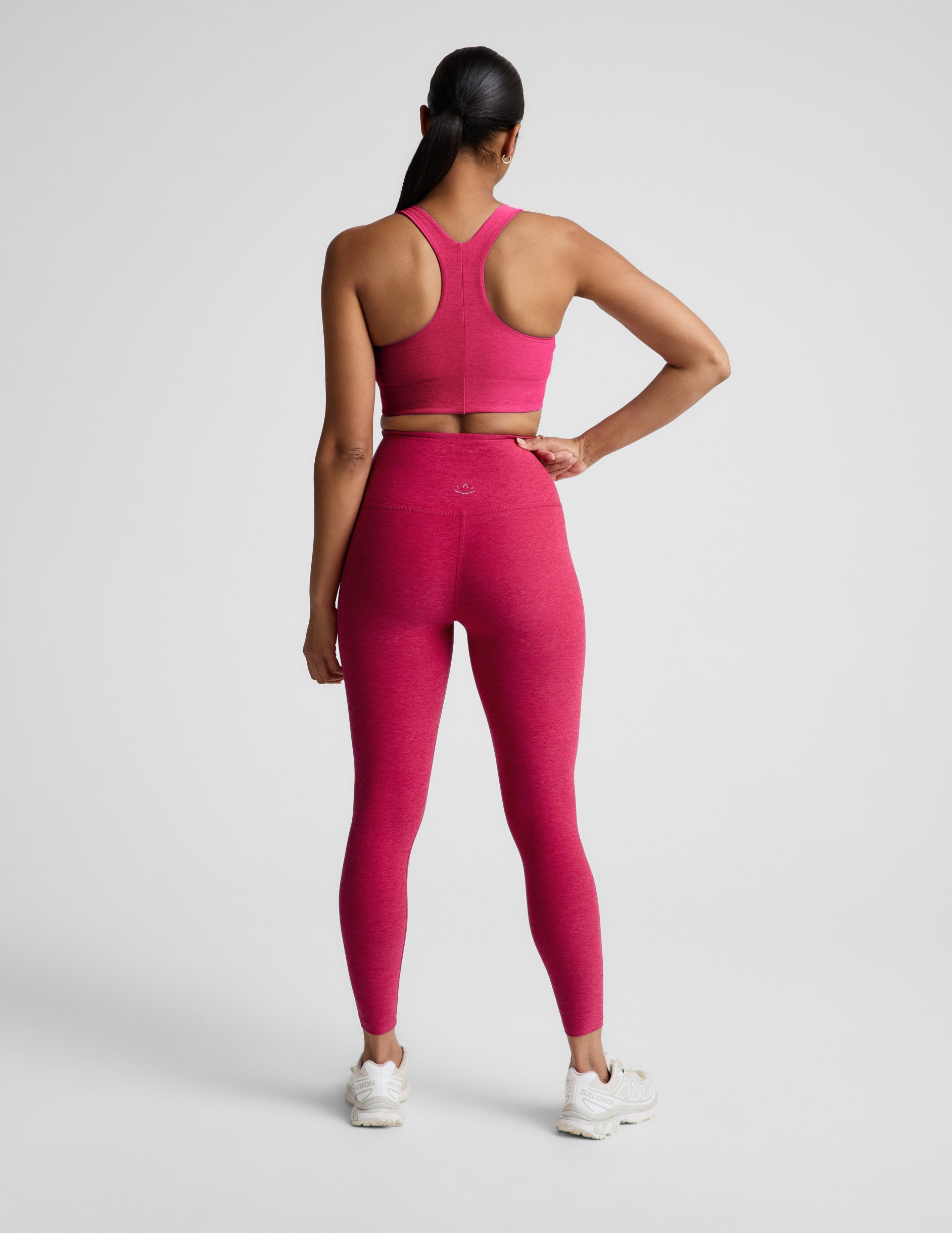Spacedye™ Caught In The Midi High Waisted Legging - Berry Red Heather