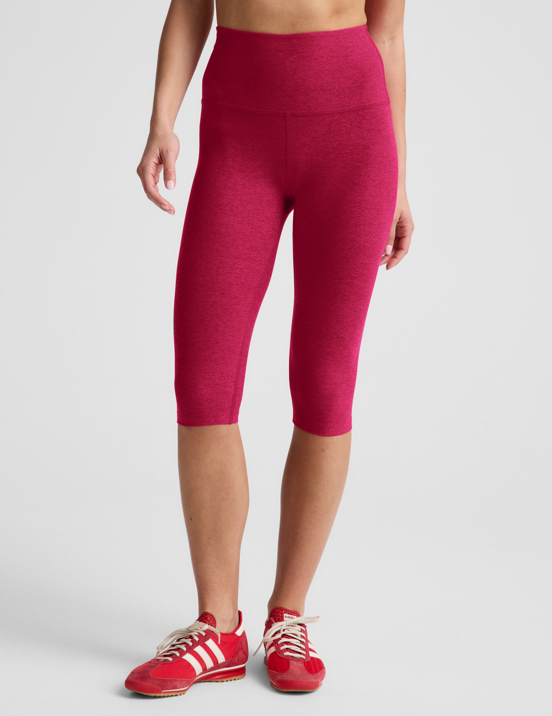 Spacedye™ Pedal Pusher High Waisted Legging - Berry Red Heather