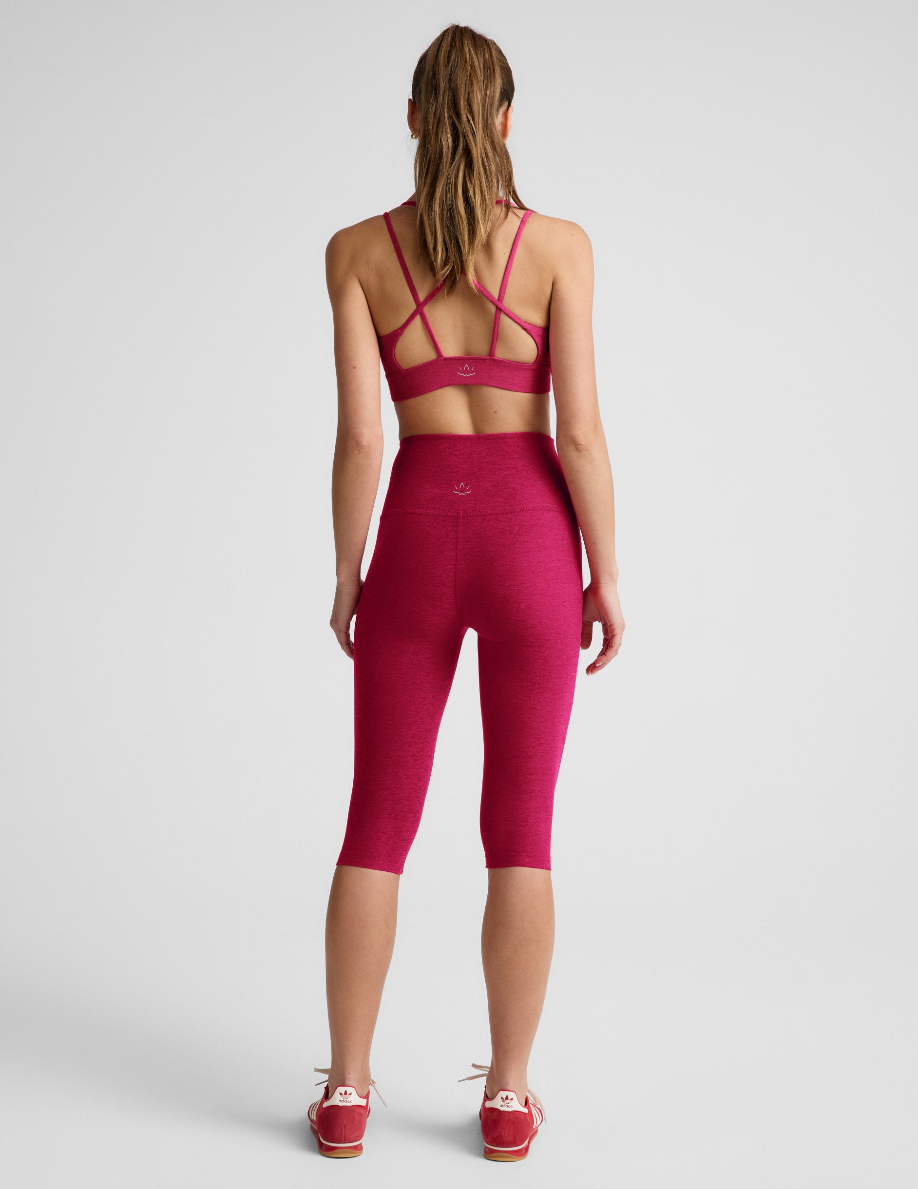 Spacedye™ Pedal Pusher High Waisted Legging - Berry Red Heather