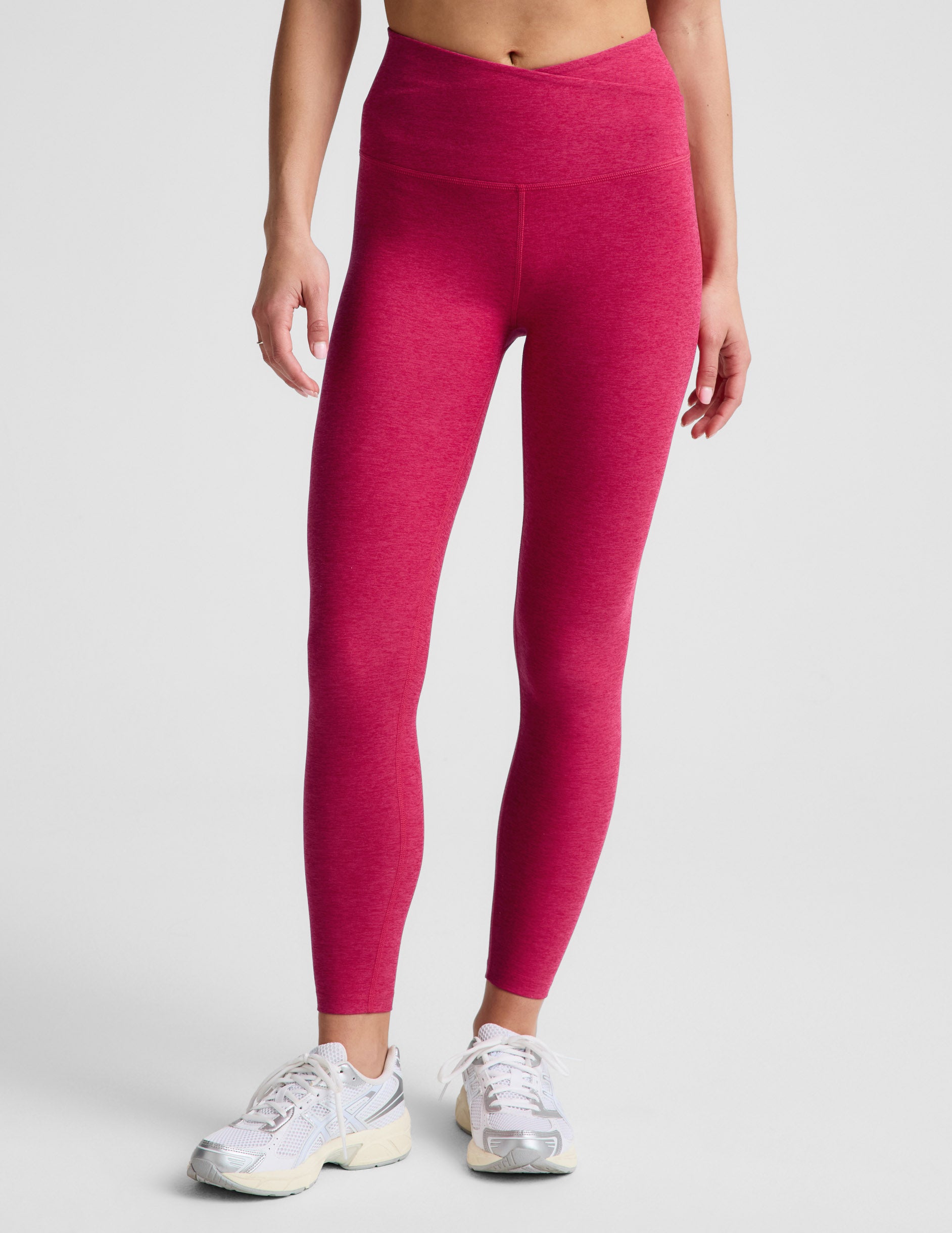 Spacedye™ At Your Leisure High Waisted Midi Legging - Berry Red Heather