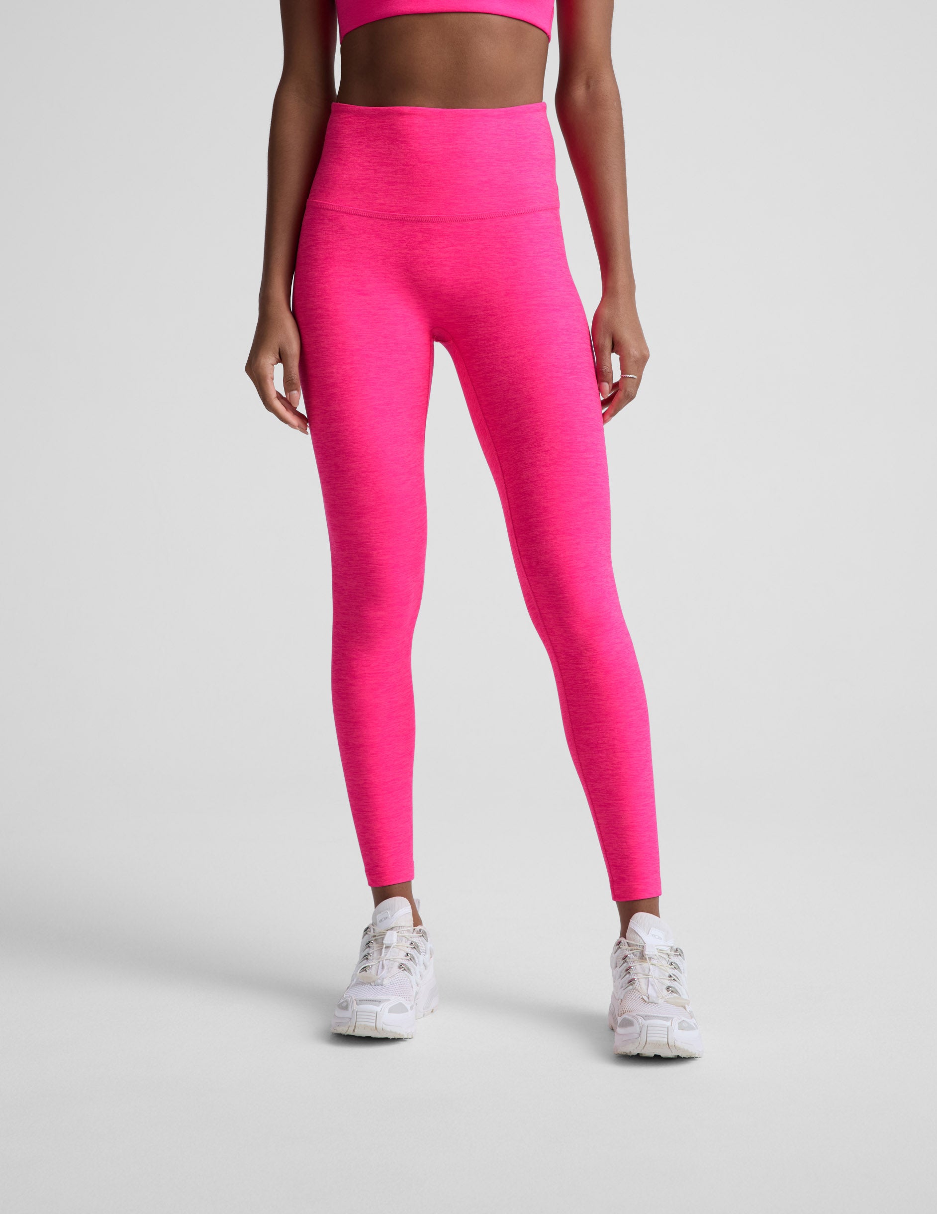 Spacedye™ No Front Seam Midi Legging - Pink Glow Heather