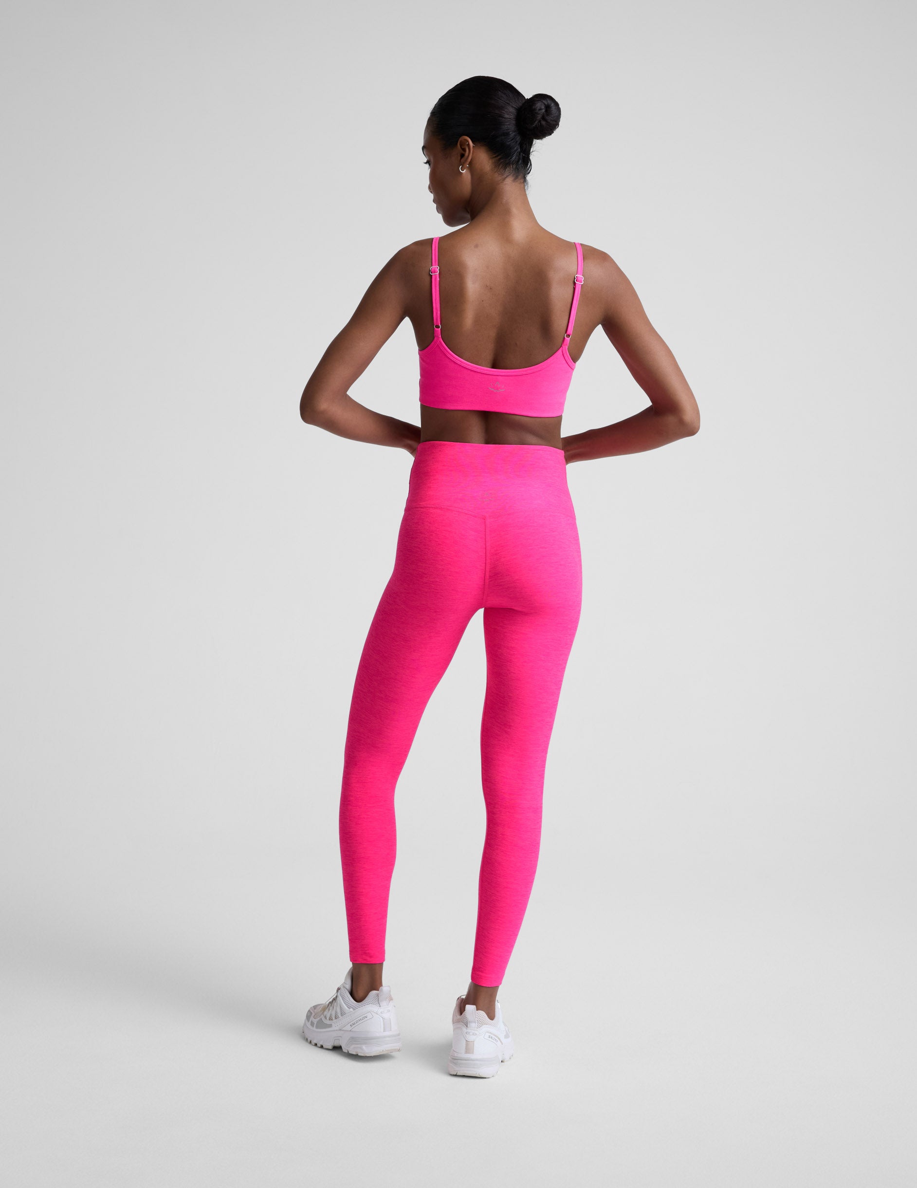 Spacedye™ No Front Seam Midi Legging - Pink Glow Heather